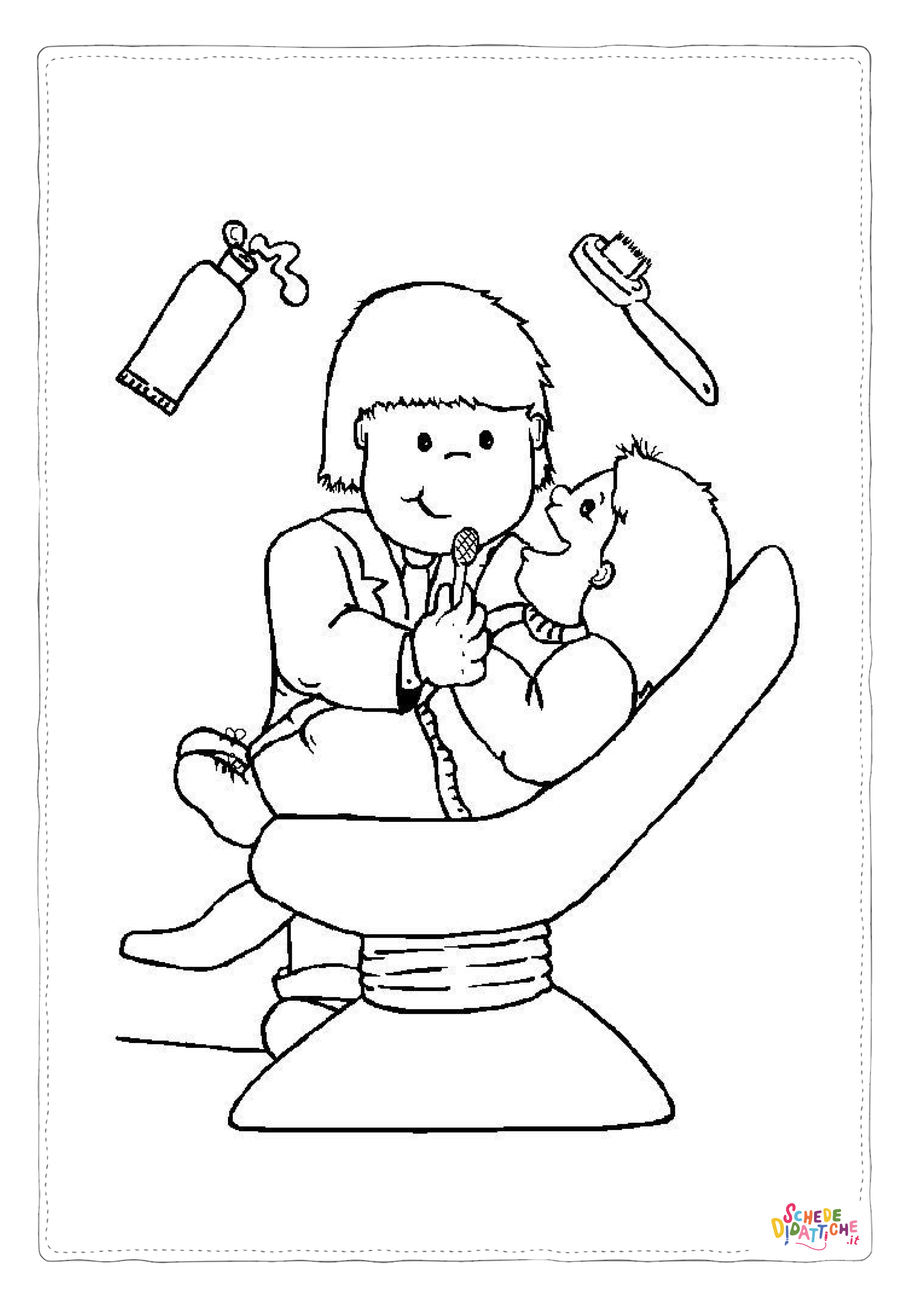 Disegno "Disegno di dentista da stampare e colorare 9" Disegno di dentista da stampare e colorare 9