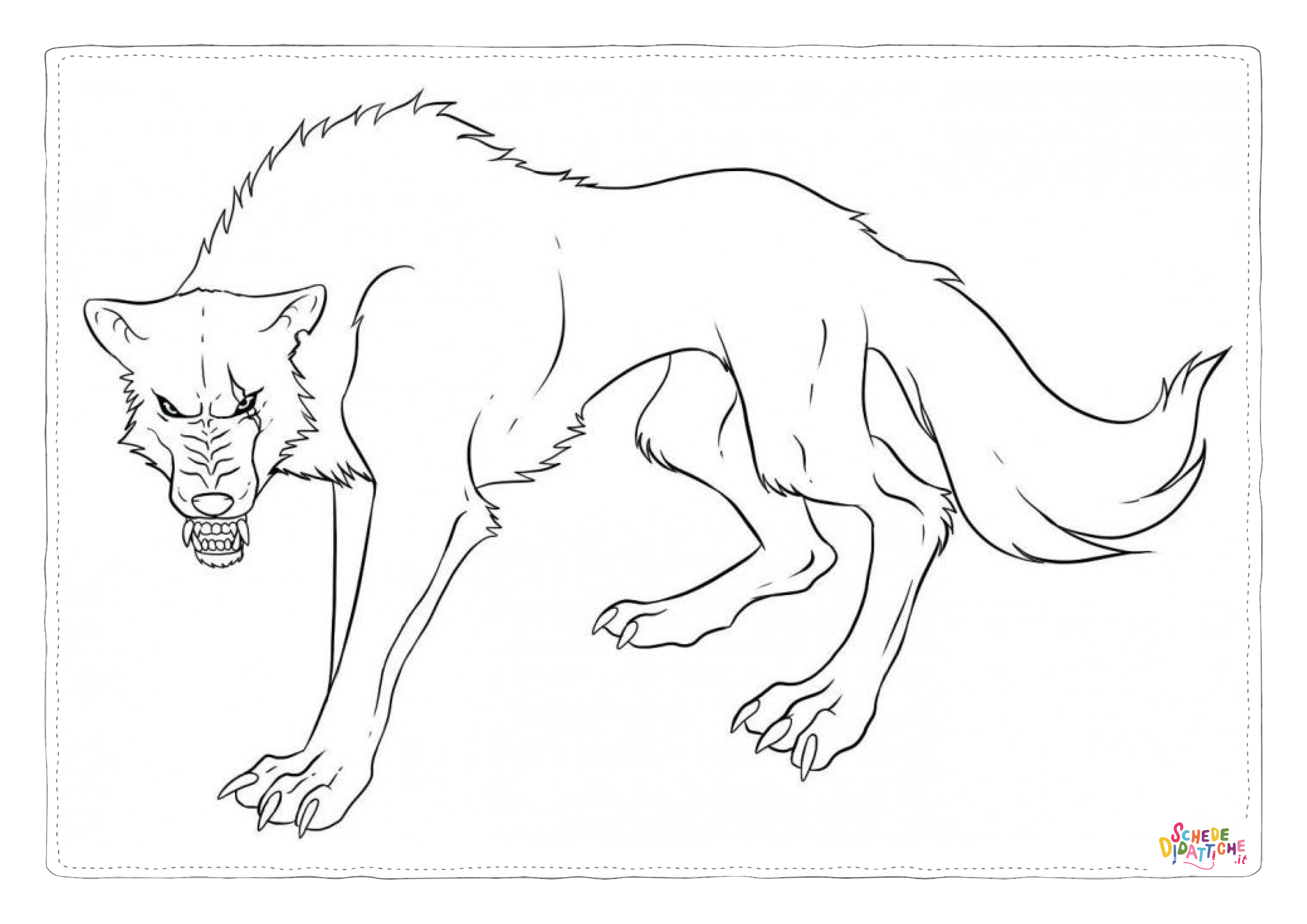 Disegno di lupo da stampare e colorare 13