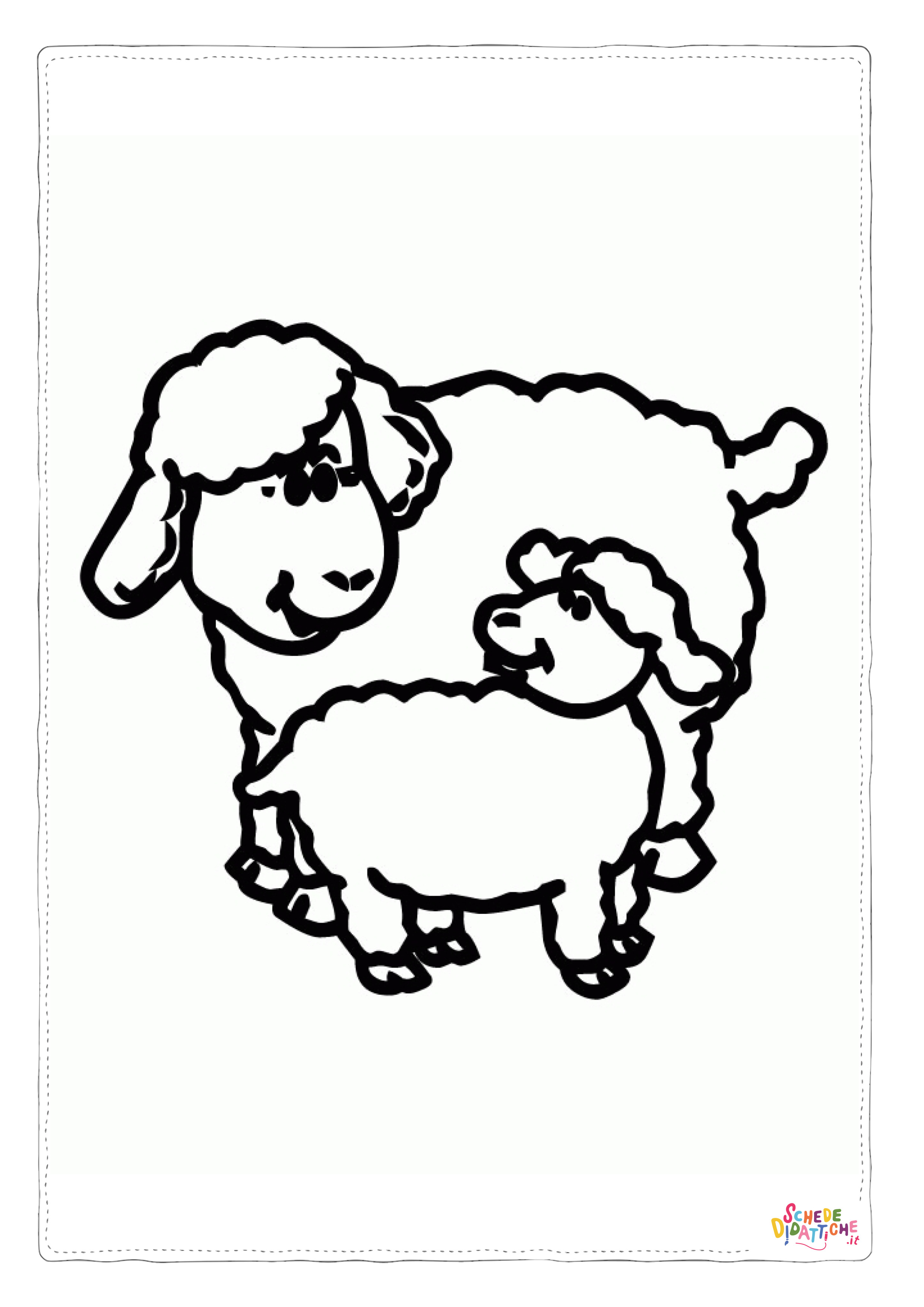 Disegno "Disegno di pecora da stampare e colorare 58" Disegno di pecora da stampare e colorare 58