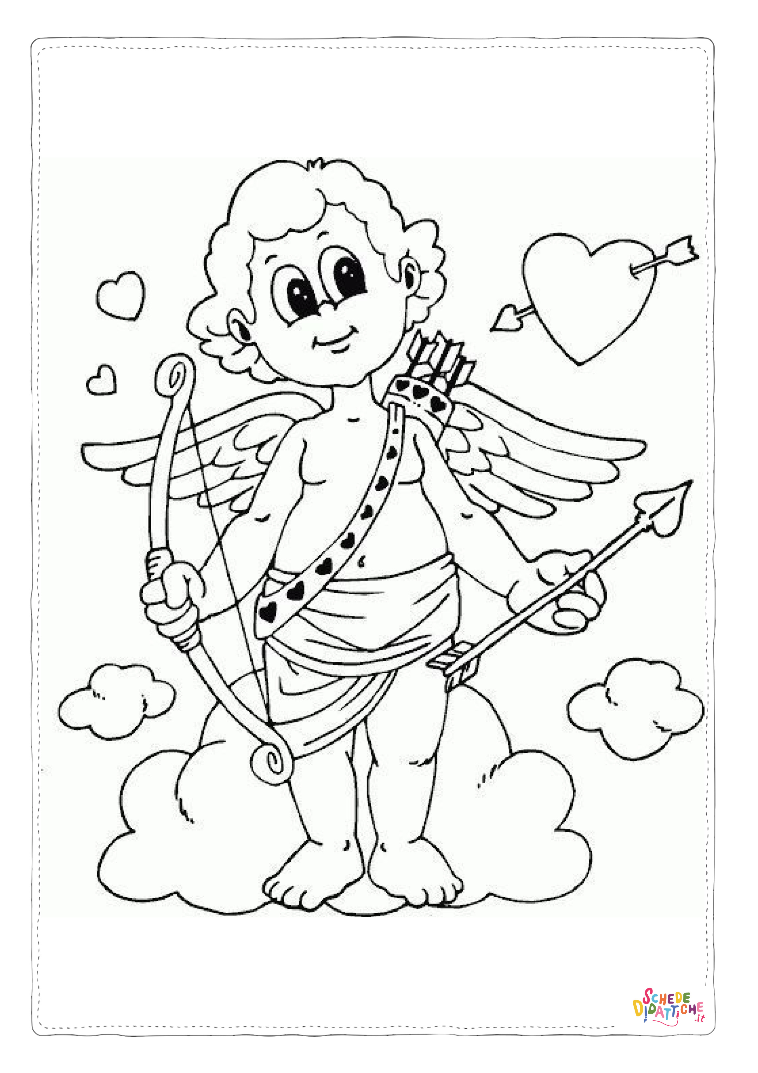 Disegno "Disegno di Cupido da stampare e colorare 10" Disegno di Cupido da stampare e colorare 10