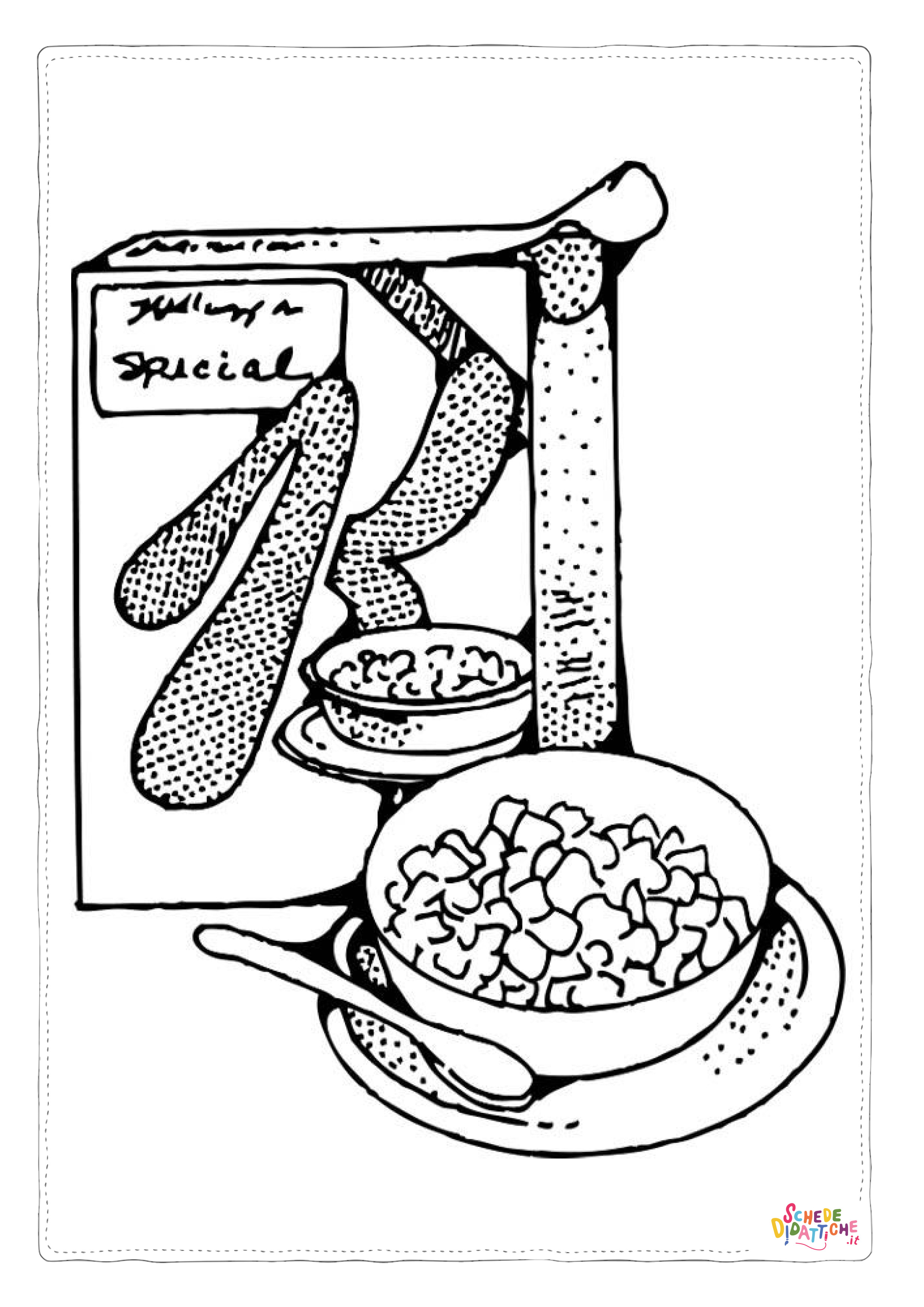 Disegno di colazione da stampare e colorare 3