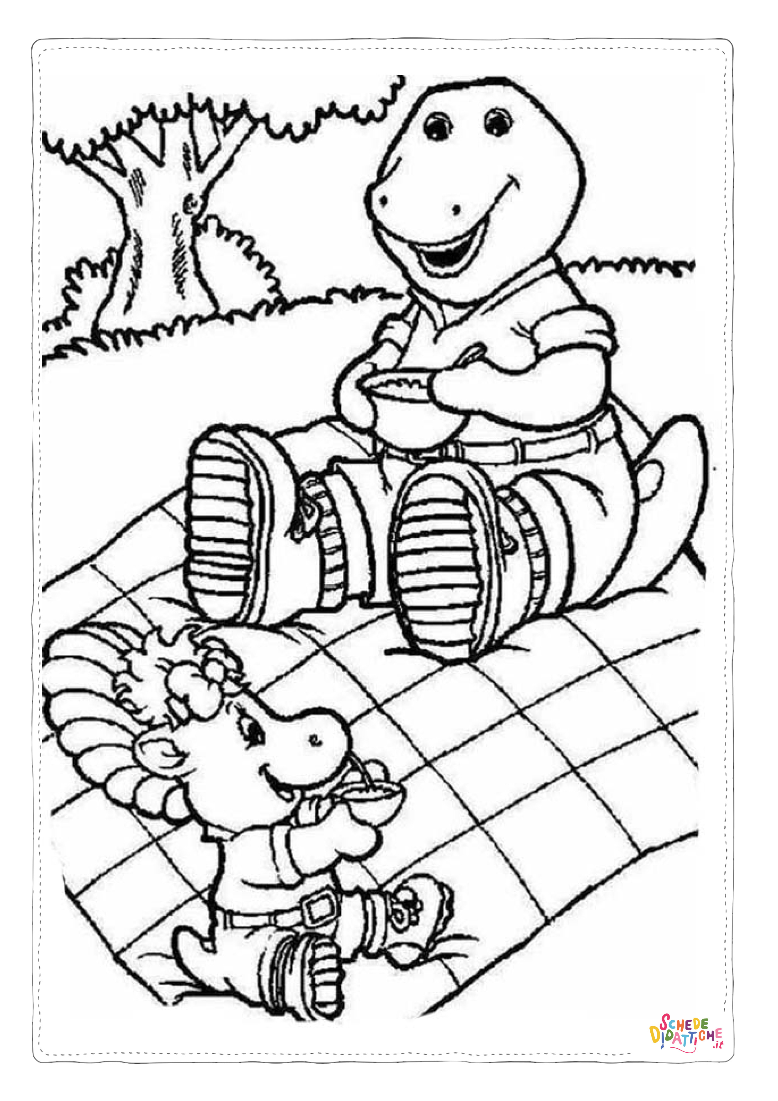 Disegno "Disegno di Barney il dinosauro da stampare e colorare 10" Disegno di Barney il dinosauro da stampare e colorare 10