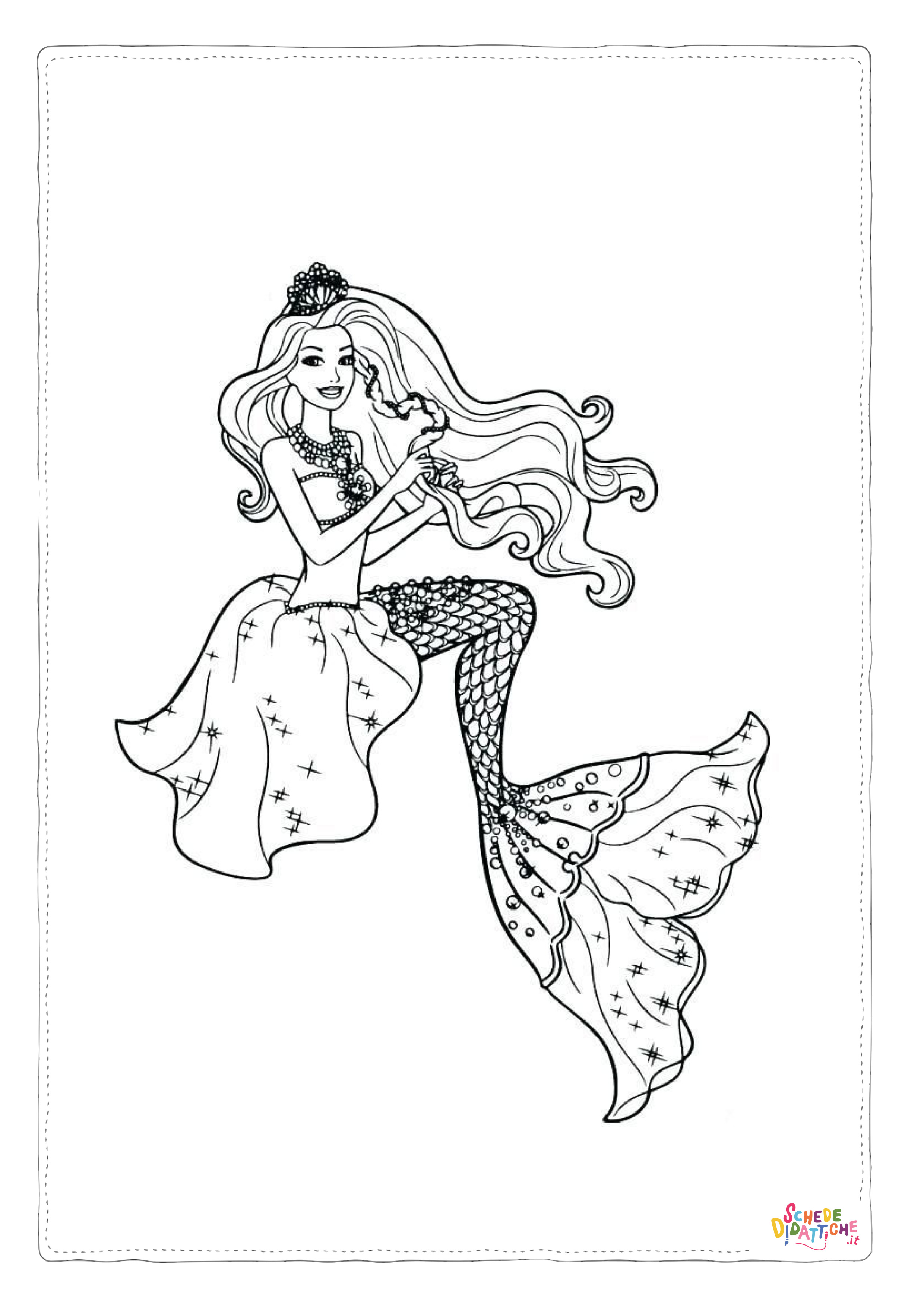 Disegno "Disegno di Barbie Sirena da stampare e colorare 5" Disegno di Barbie Sirena da stampare e colorare 5