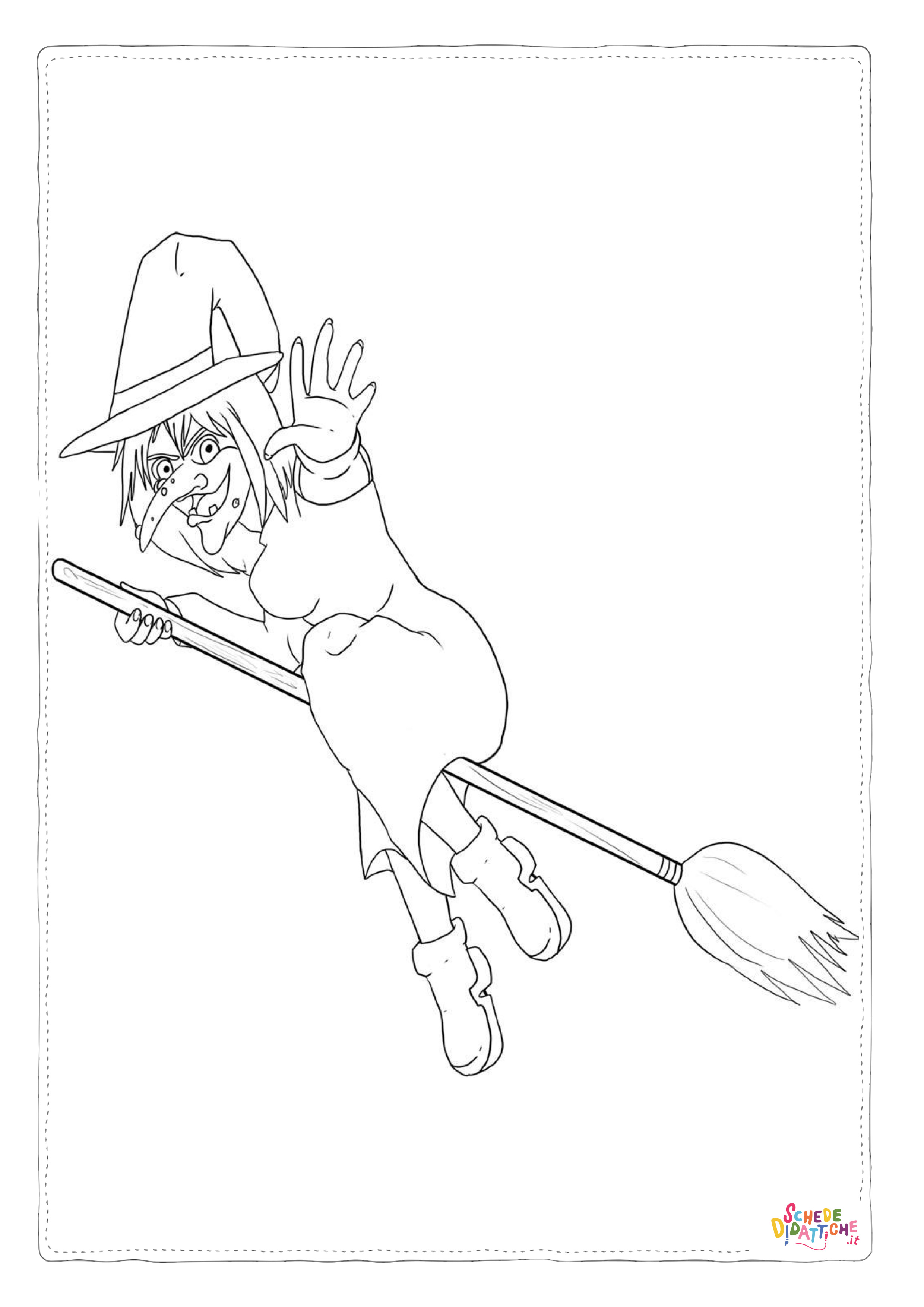 Disegno "Disegno di Befana da stampare e colorare 17" Disegno di Befana da stampare e colorare 17
