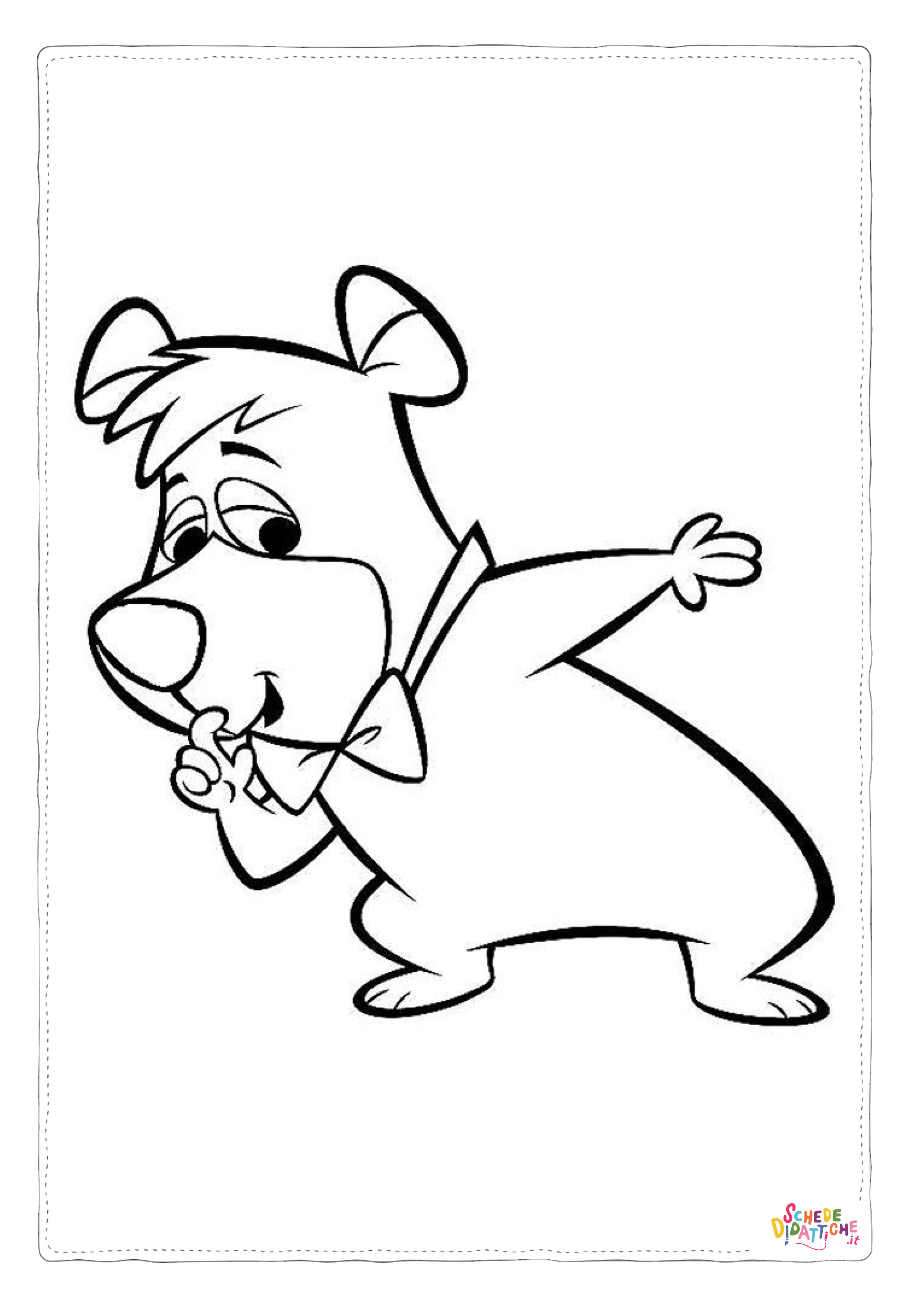 Disegno "Disegno di Orso Yoghi da stampare e colorare 15" Disegno di Orso Yoghi da stampare e colorare 15