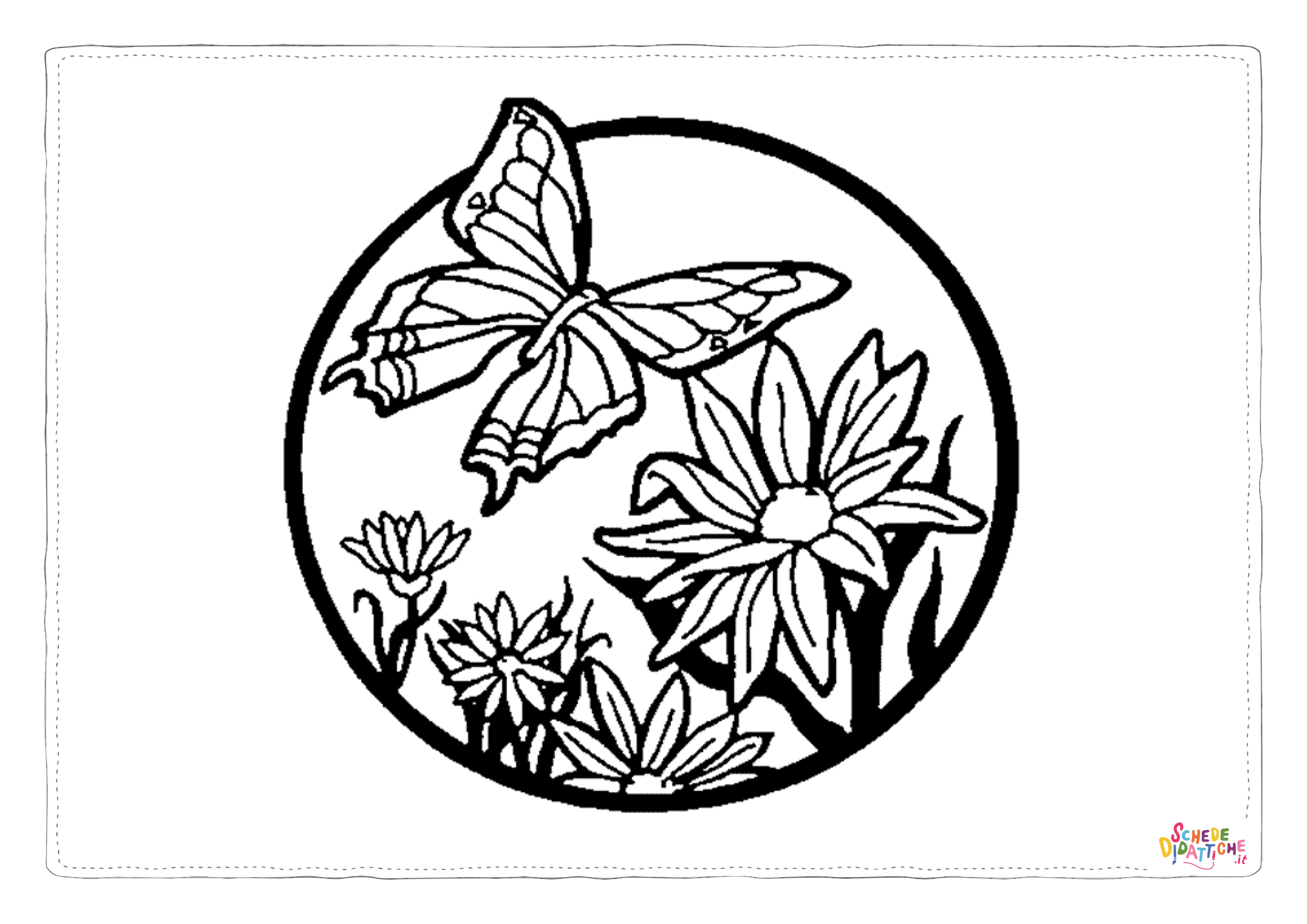 Disegno "Disegno di farfalla da stampare e colorare 216" Disegno di farfalla da stampare e colorare 216