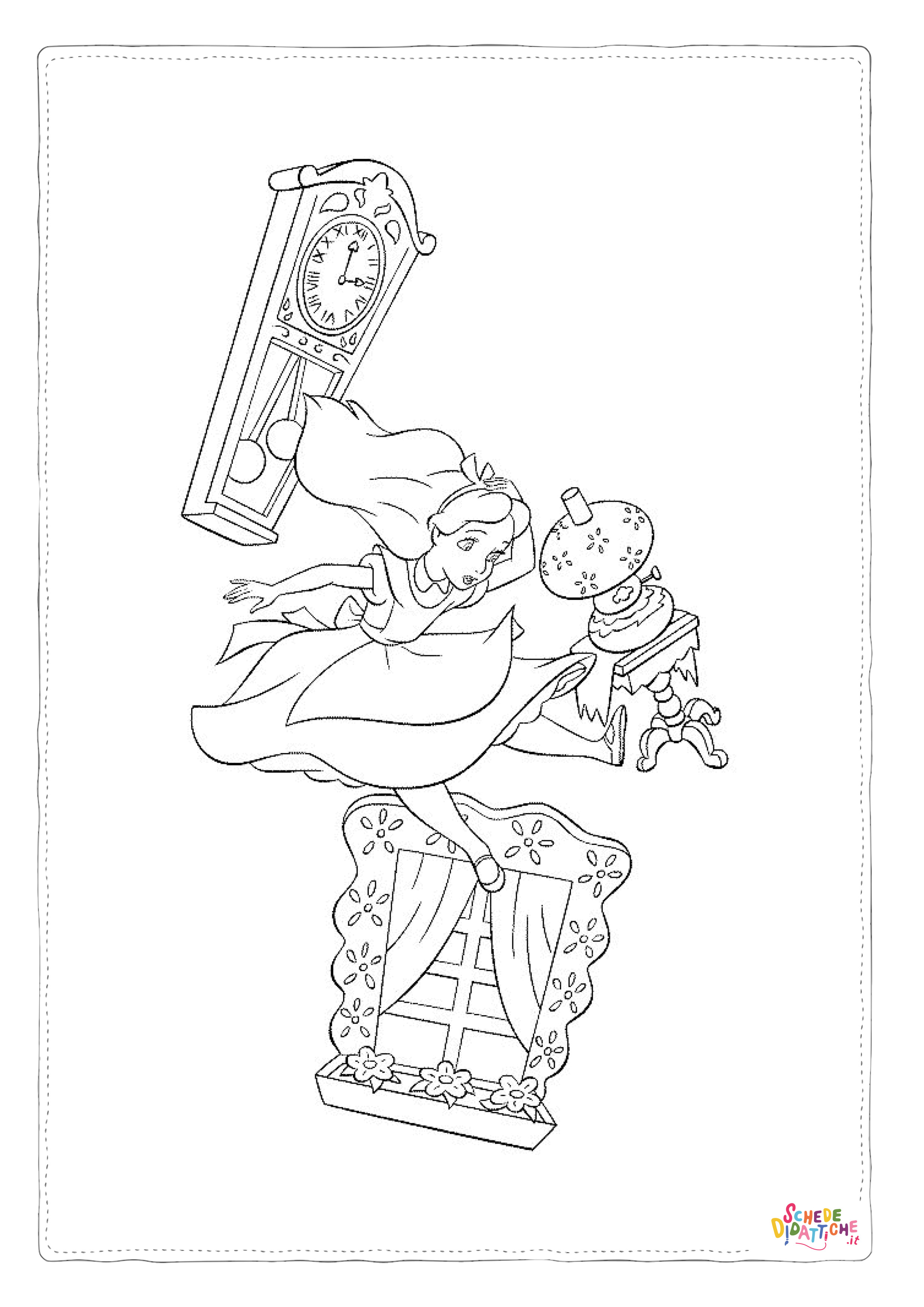 Disegno di Alice nel paese delle meraviglie da stampare e colorare 17