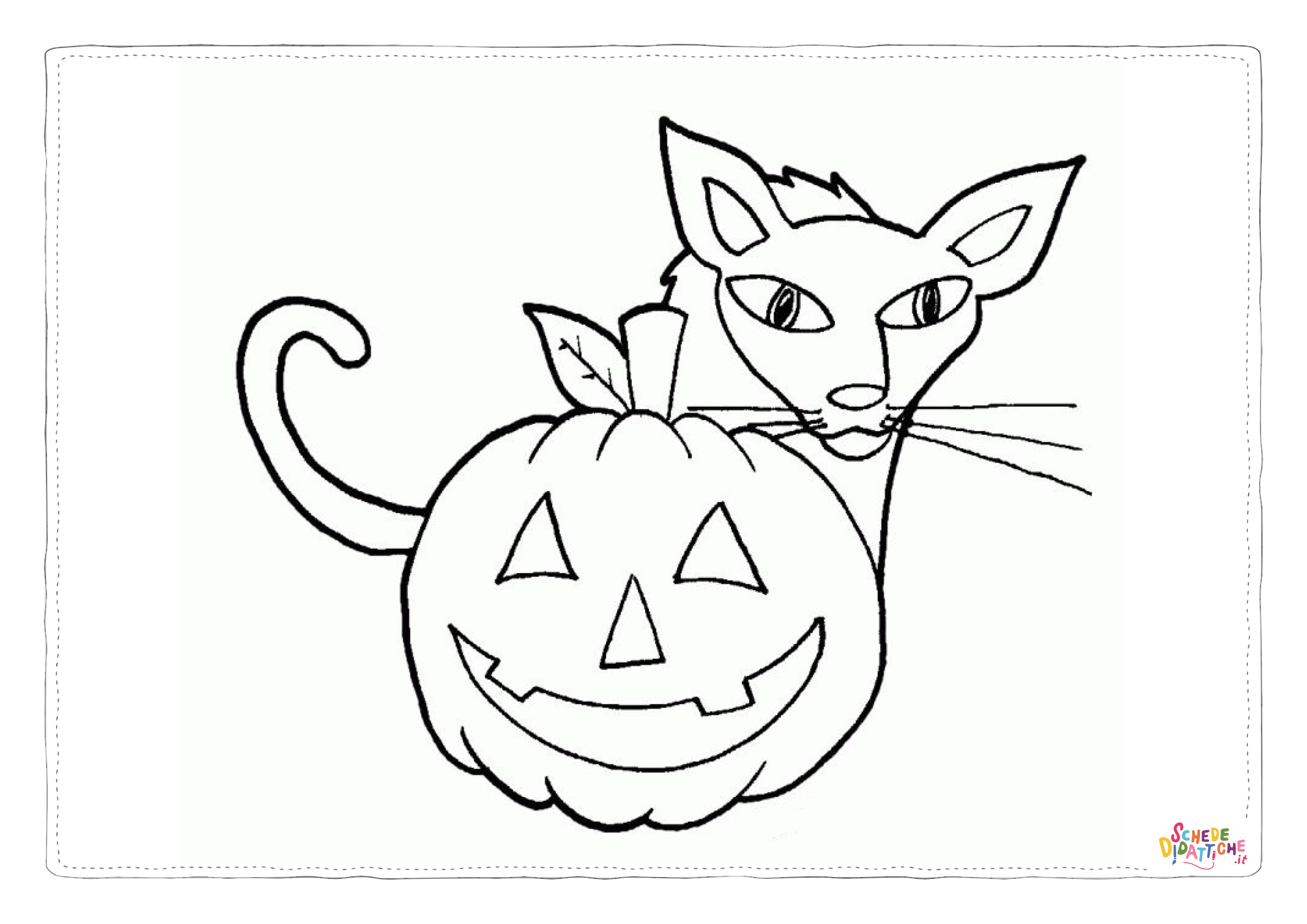 Disegno "Disegno di gatto di halloween da stampare e colorare 22" Disegno di gatto di halloween da stampare e colorare 22