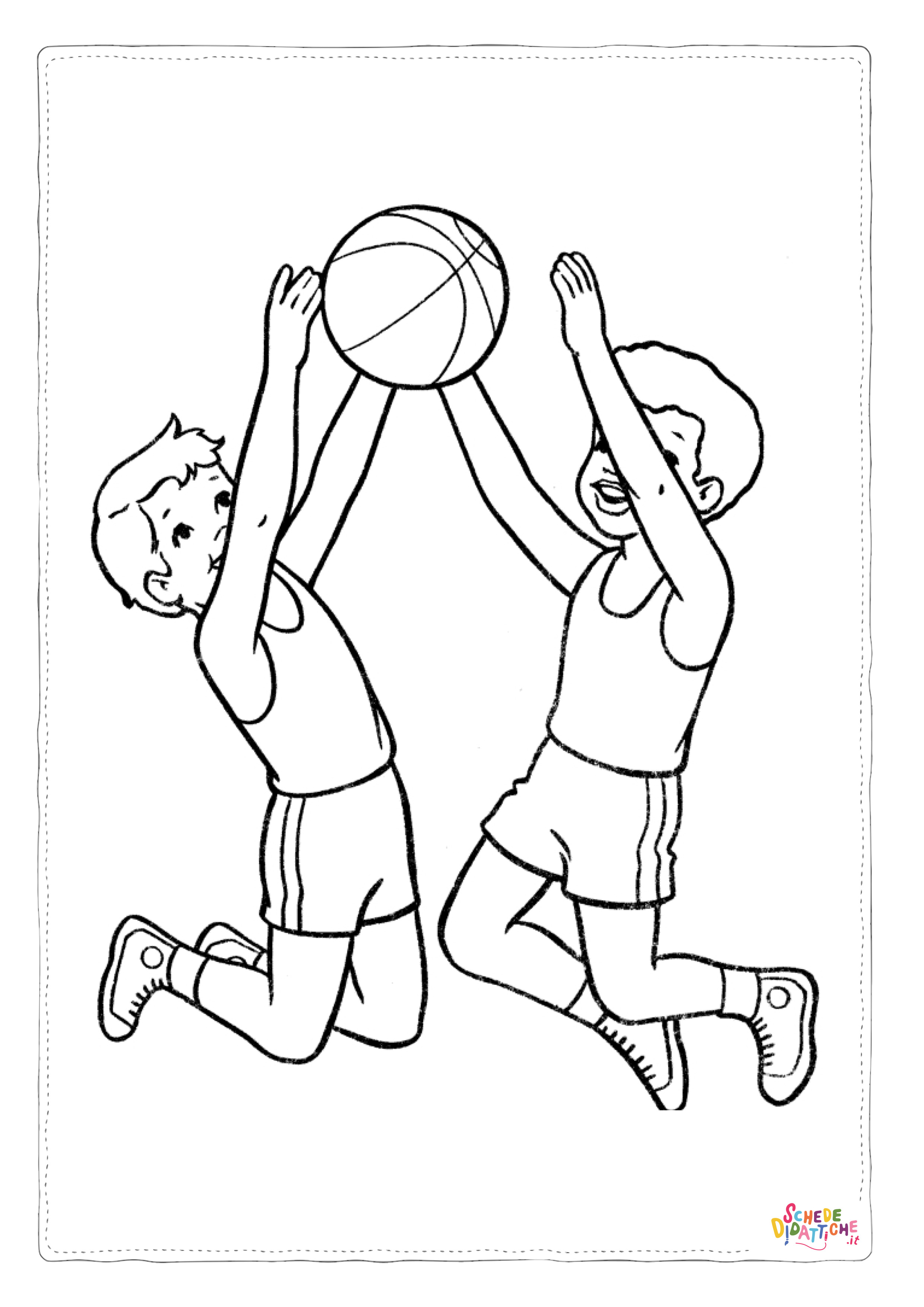 Disegno "Disegno di basket da stampare e colorare 47" Disegno di basket da stampare e colorare 47