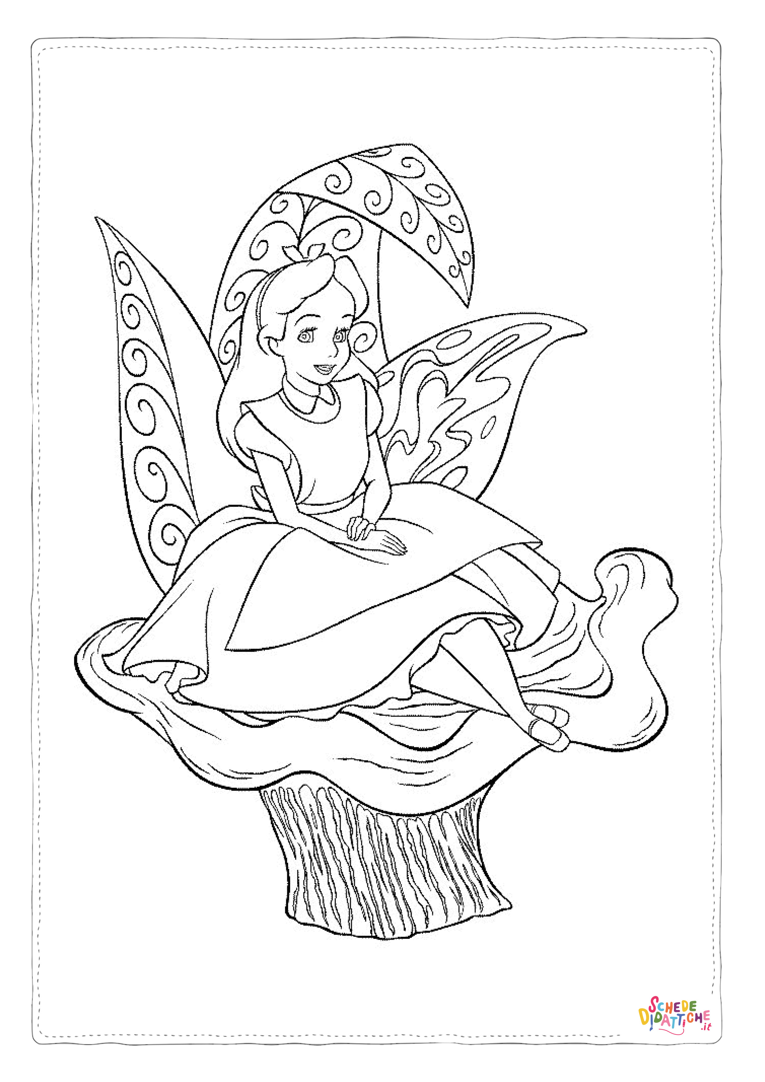 Disegno di Alice nel paese delle meraviglie da stampare e colorare 5