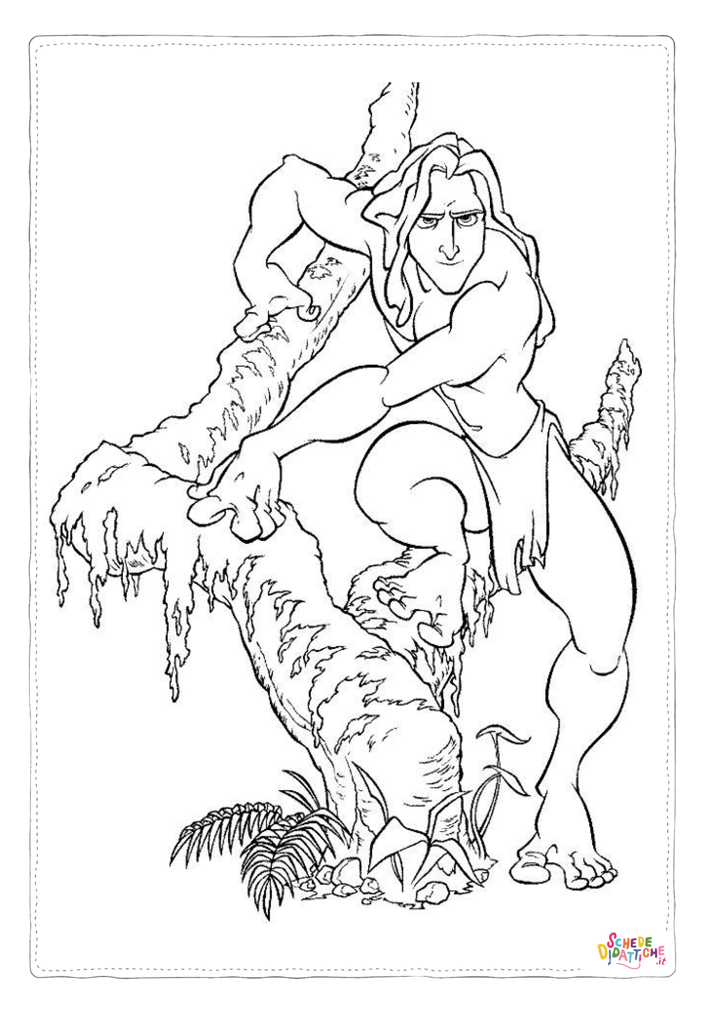 Disegno di Tarzan da stampare e colorare 12