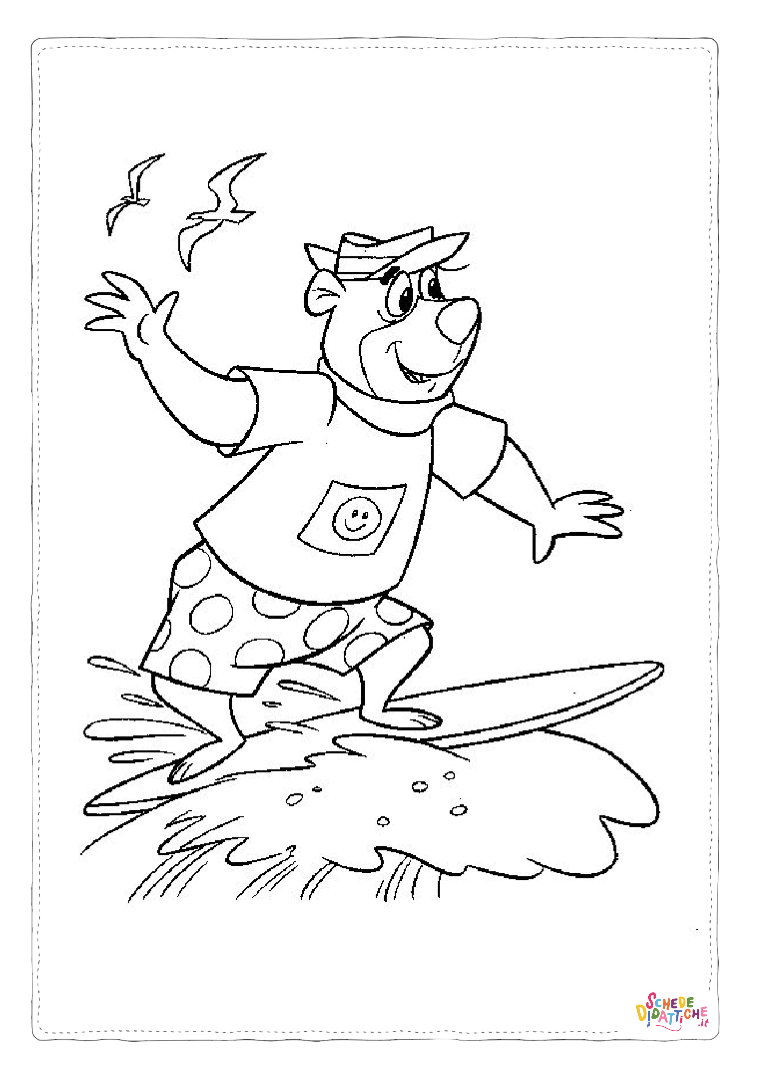 Disegno "Disegno di Orso Yoghi da stampare e colorare" Disegno di Orso Yoghi da stampare e colorare