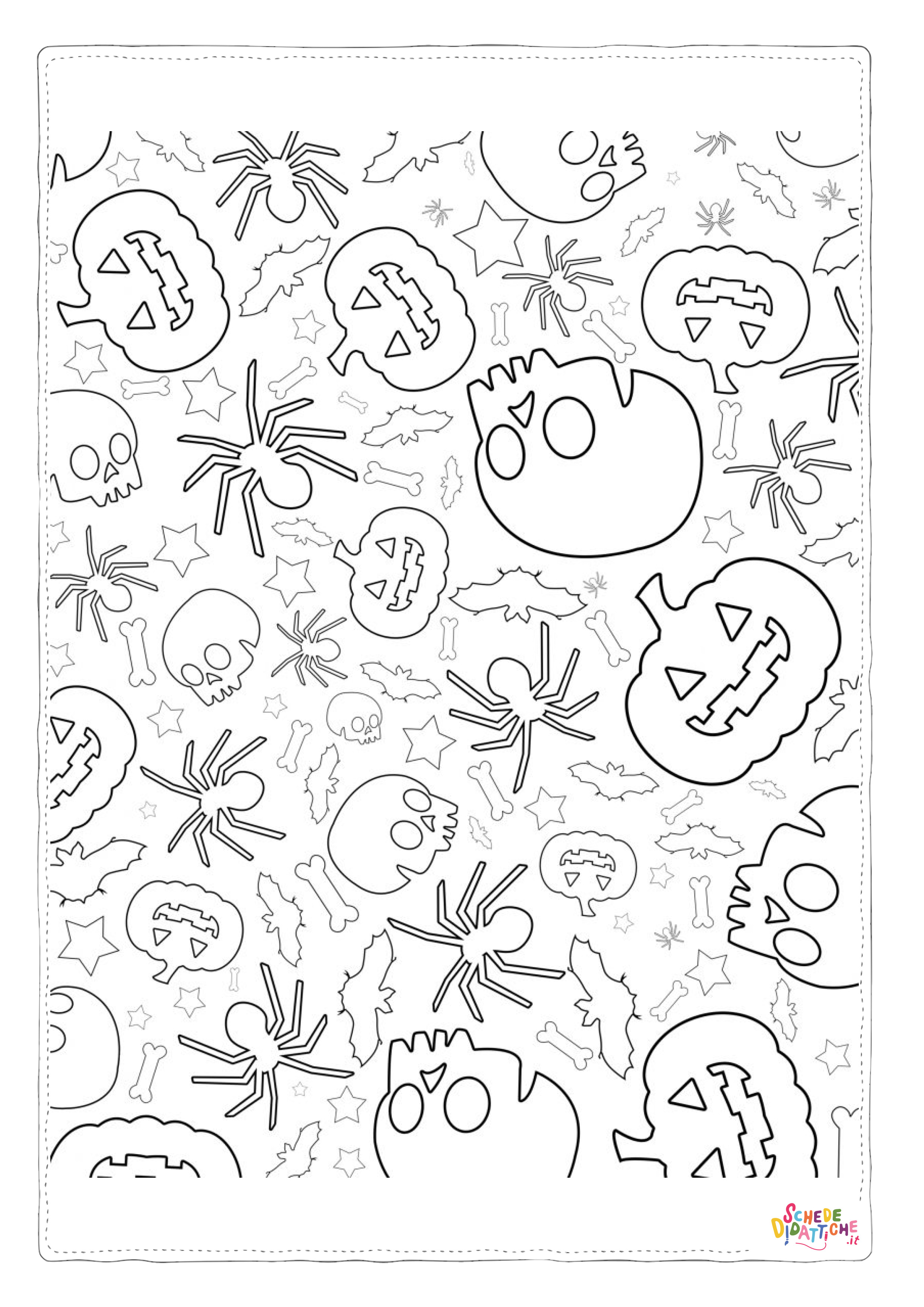 Disegno di zucca di Halloween da stampare e colorare 110