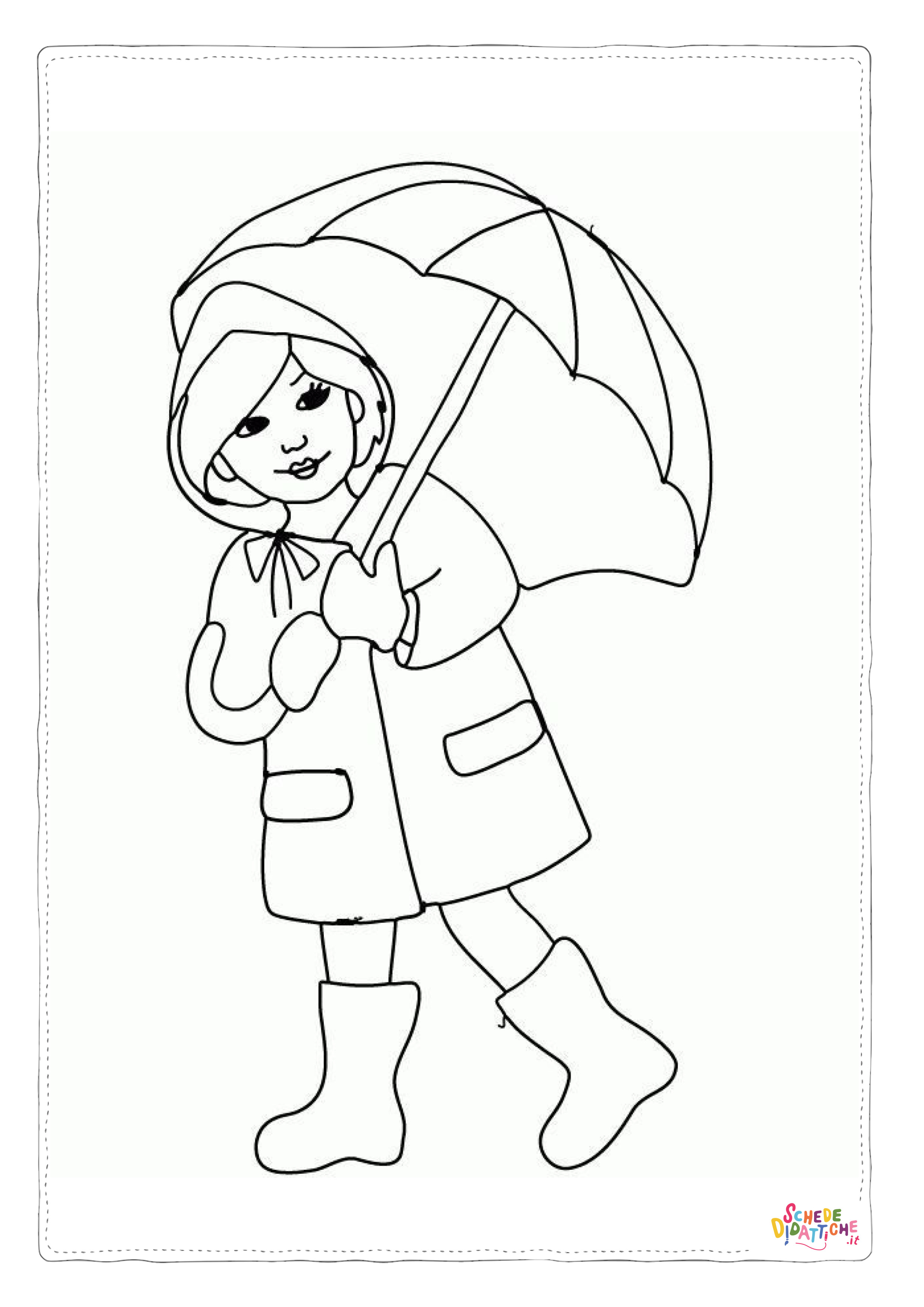 Disegno di pioggia da stampare e colorare 9