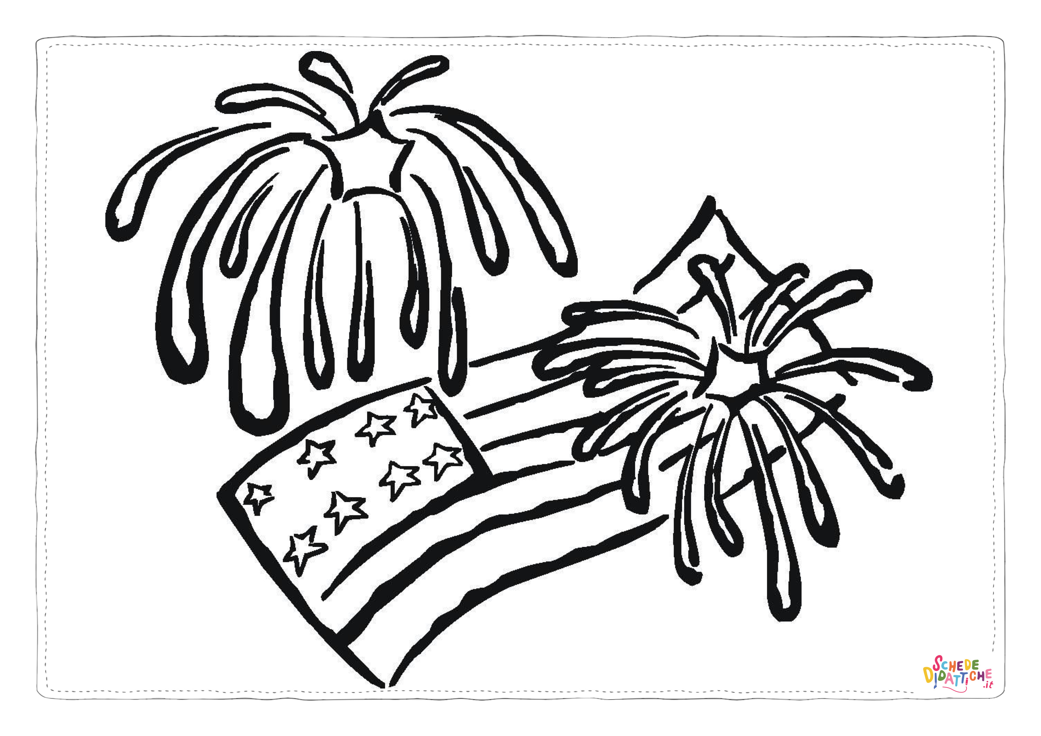 Disegno "Disegno di fuoco d'artificio da stampare e colorare 12" Disegno di fuoco d'artificio da stampare e colorare 12