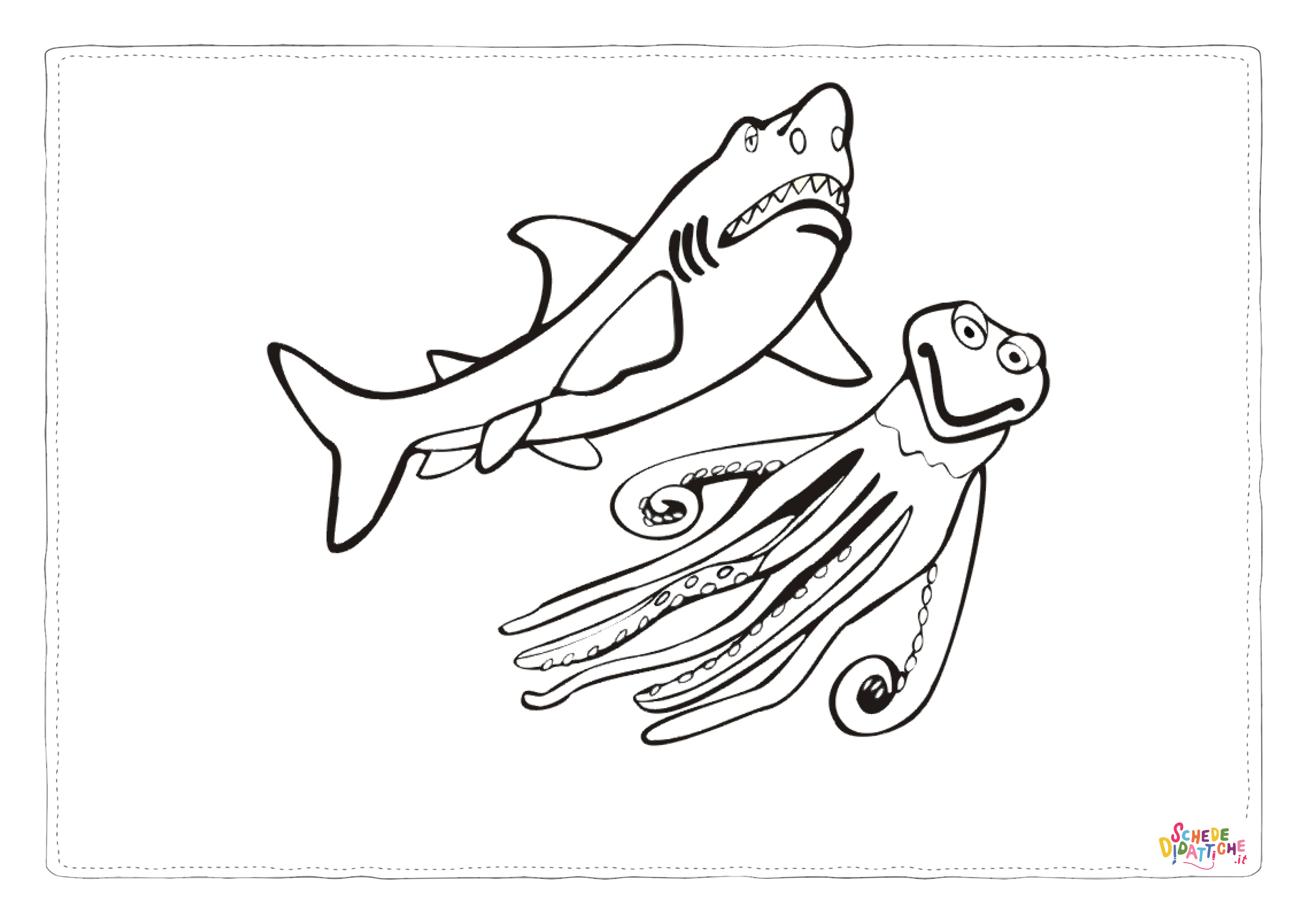 Disegno "Disegno di squalo da stampare e colorare 5" Disegno di squalo da stampare e colorare 5