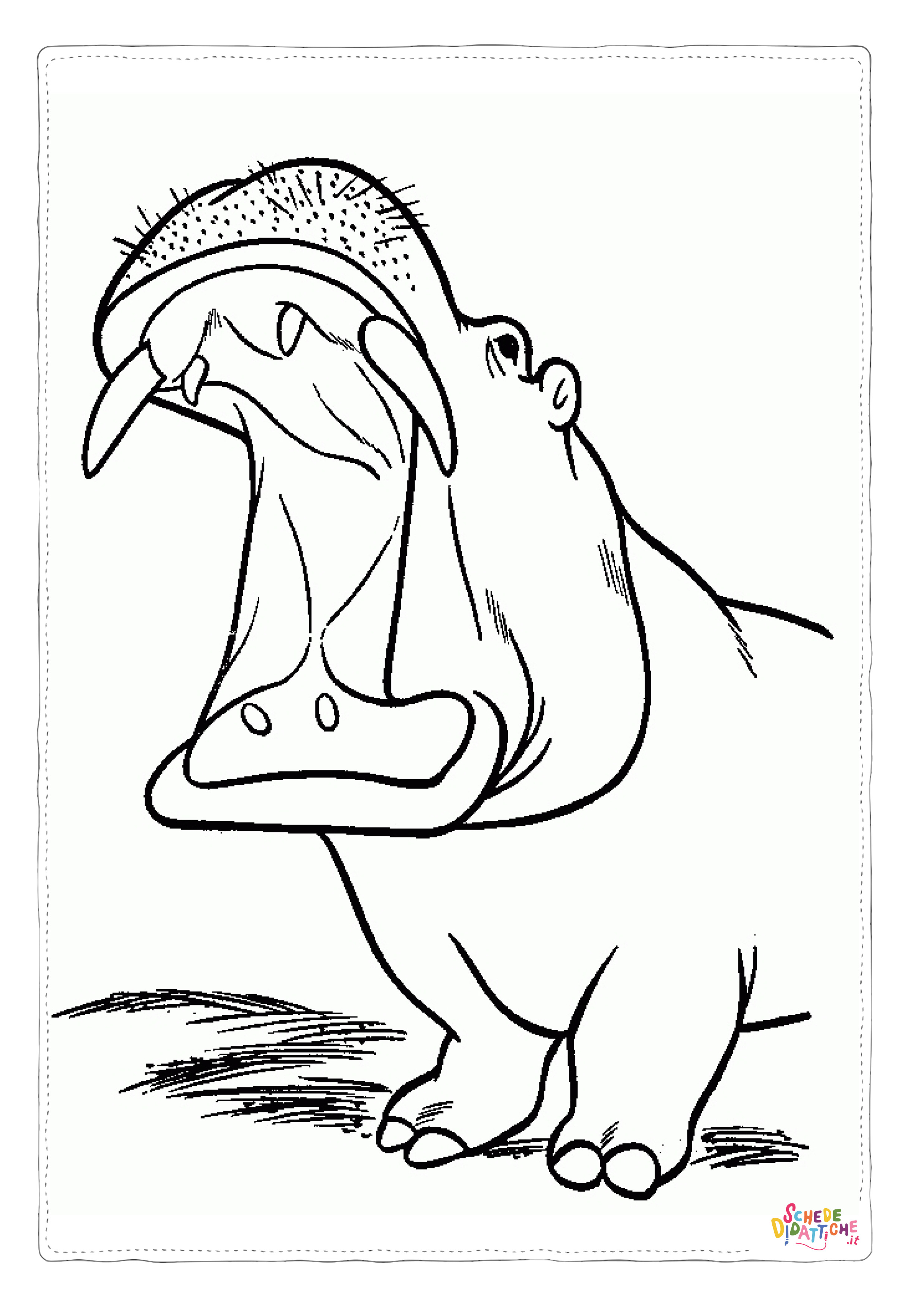 Disegno "Disegno di ippopotamo da stampare e colorare 32" Disegno di ippopotamo da stampare e colorare 32