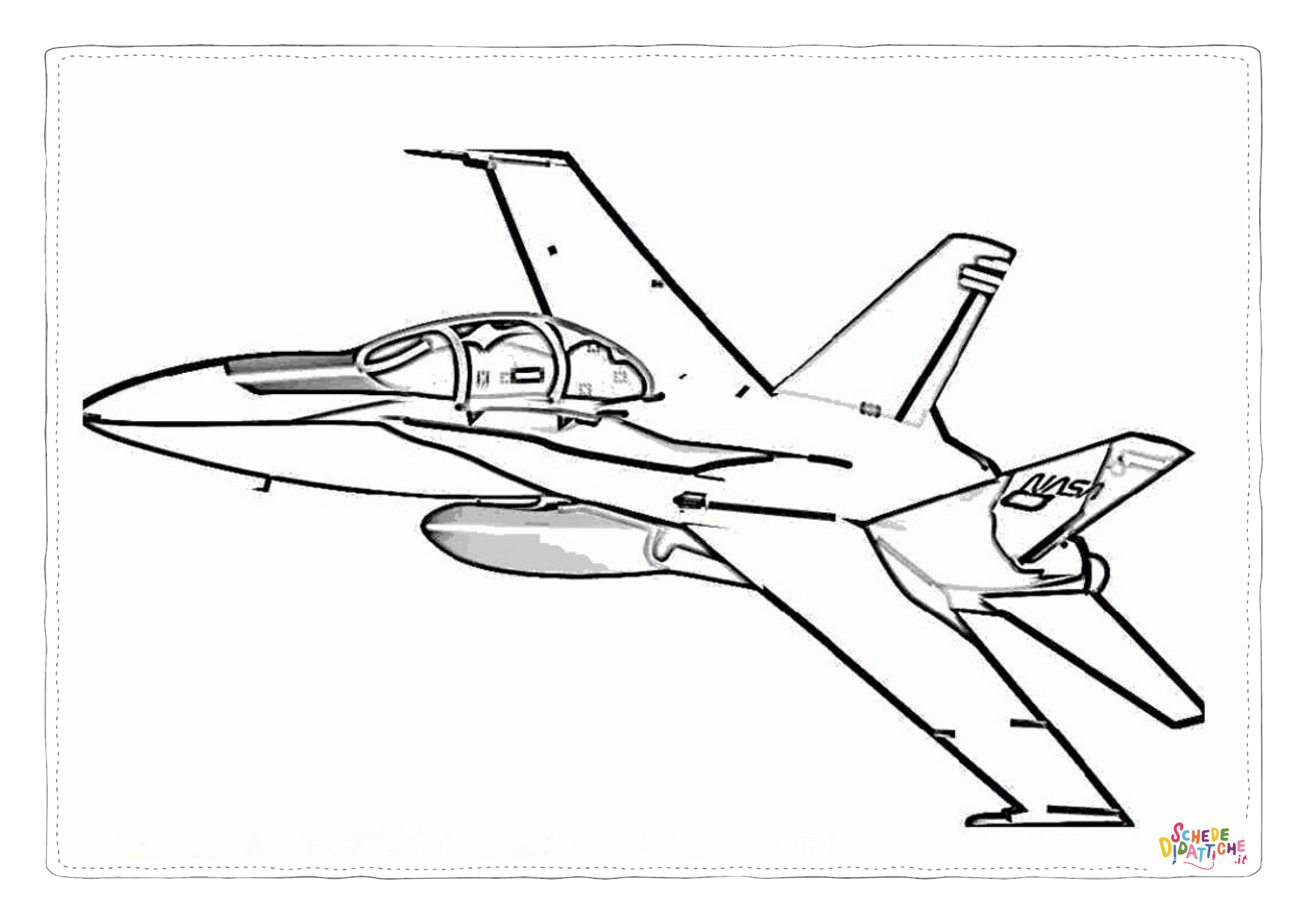 Disegno di aereo militare da stampare e colorare 90