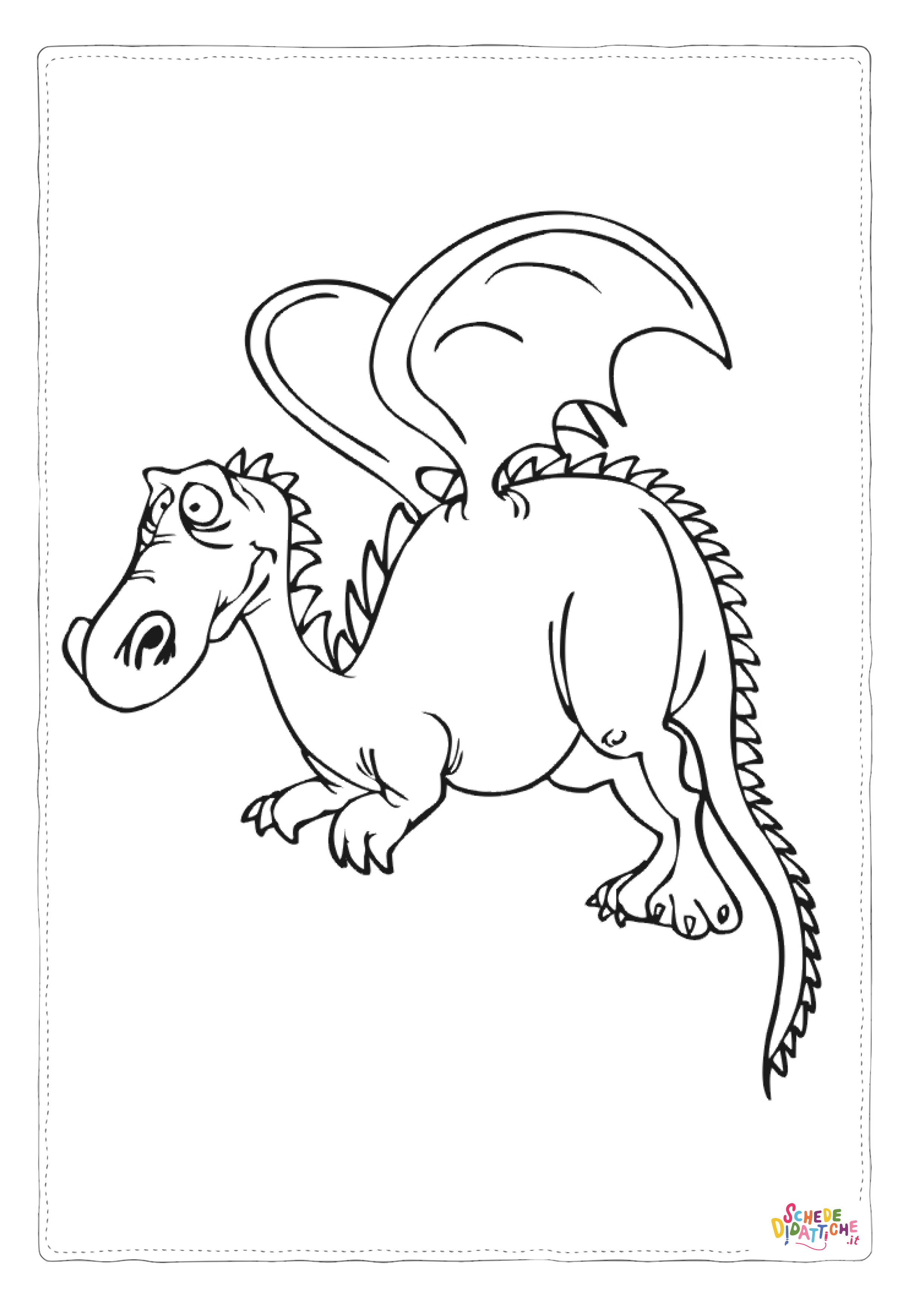 Disegno "Disegno di dragone da stampare e colorare 5" Disegno di dragone da stampare e colorare 5