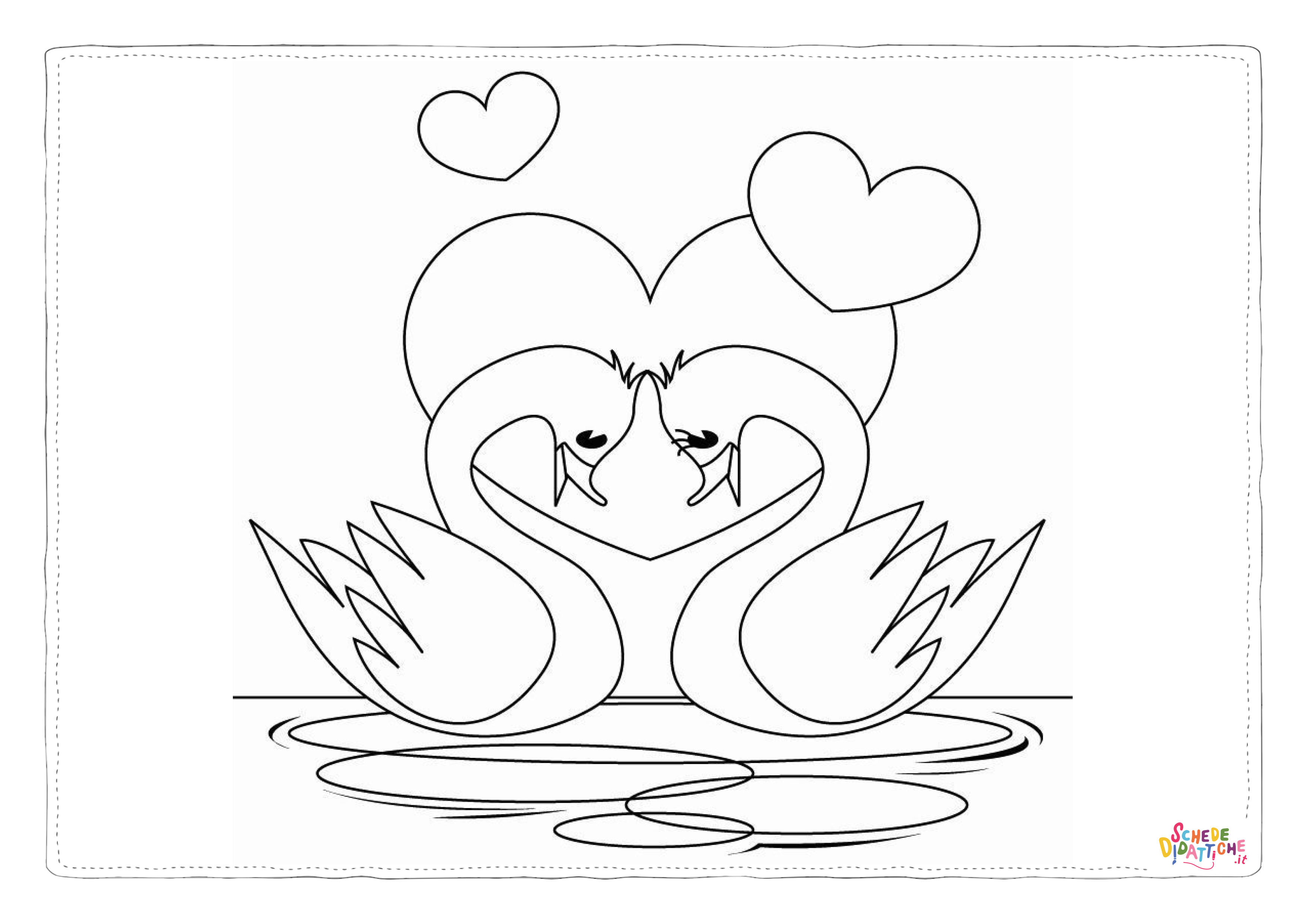 Disegno "Disegno di cigno da stampare e colorare 23" Disegno di cigno da stampare e colorare 23