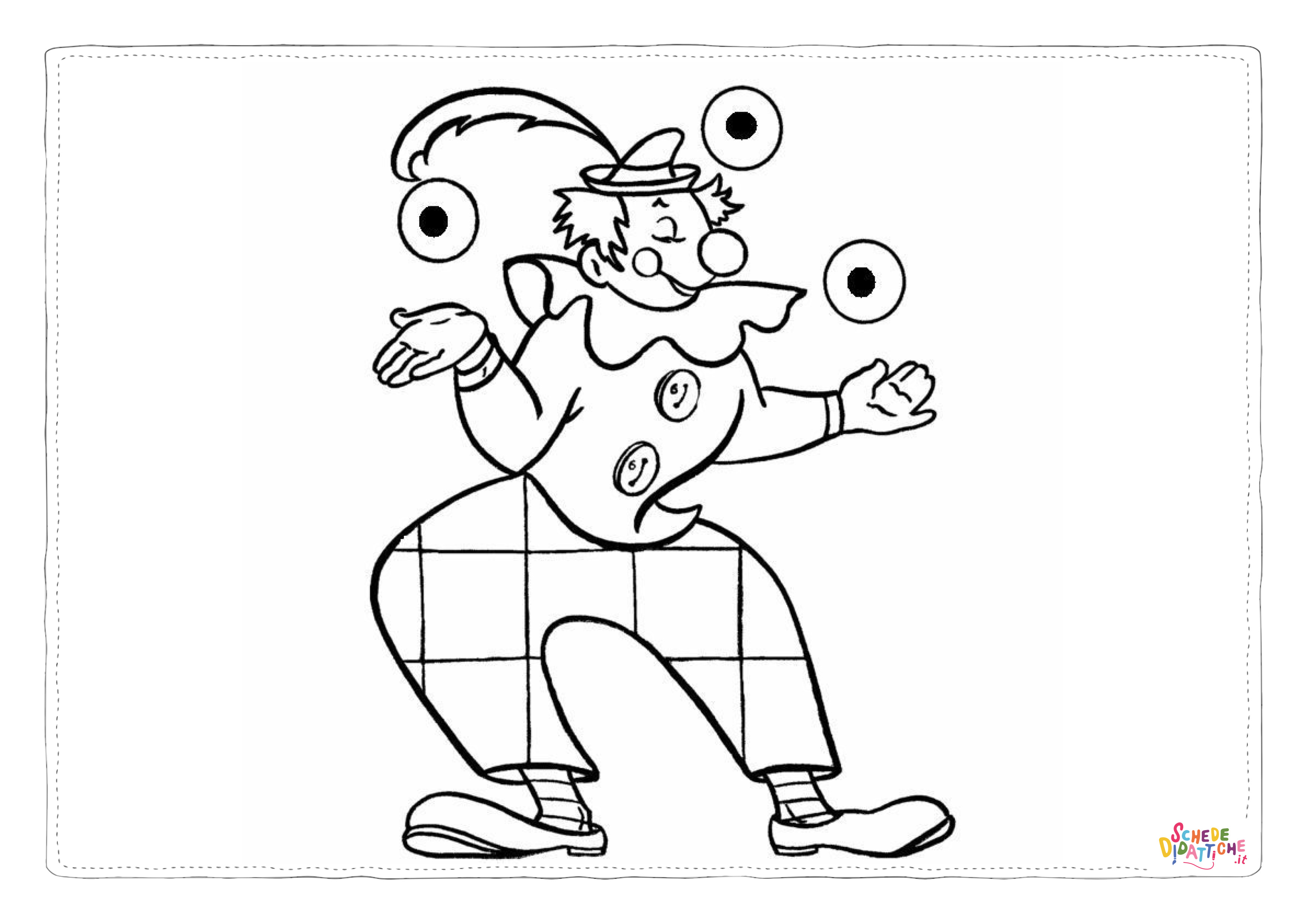 Disegno di clown da stampare e colorare 43