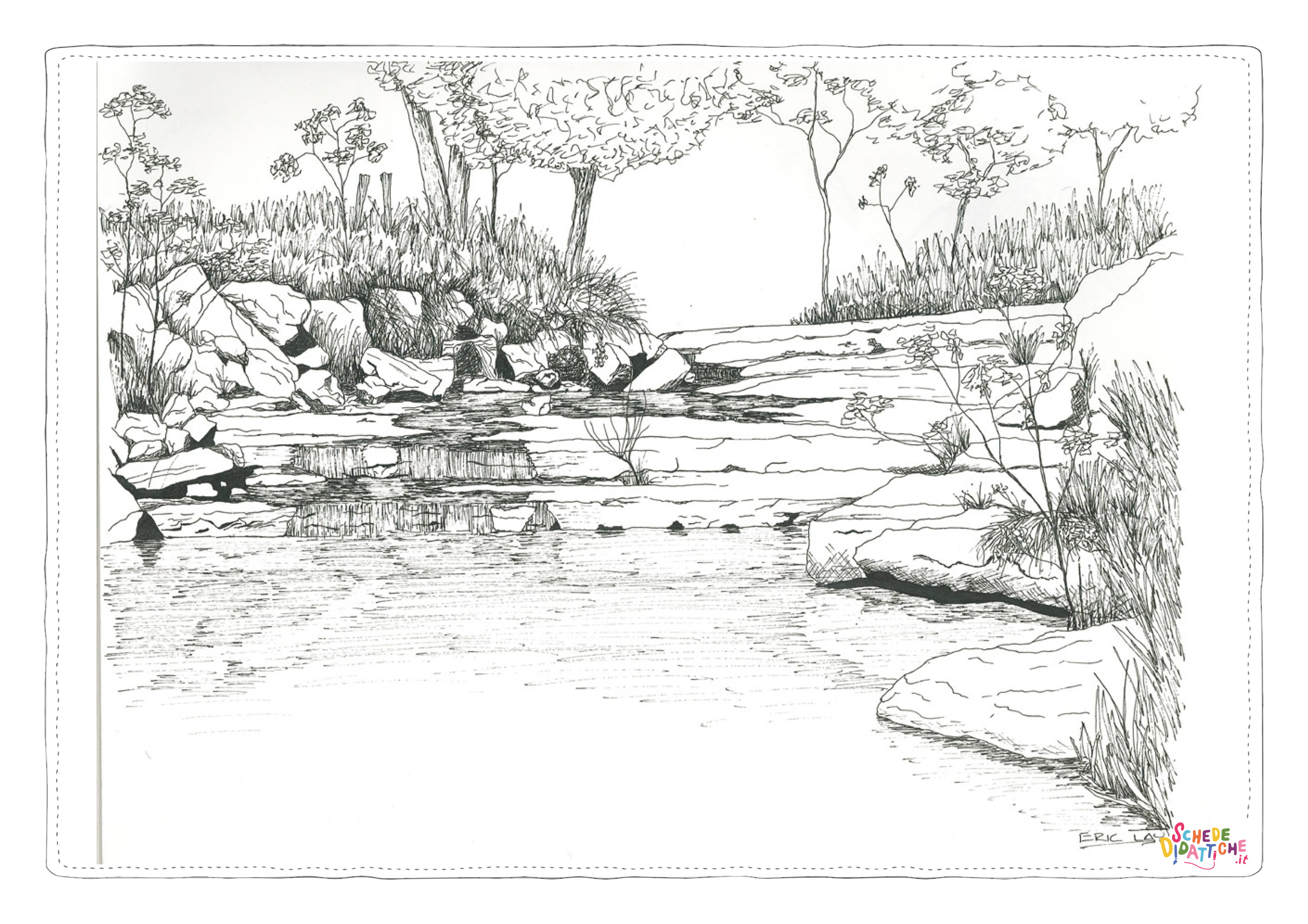 Disegno di paesaggio da stampare e colorare 88