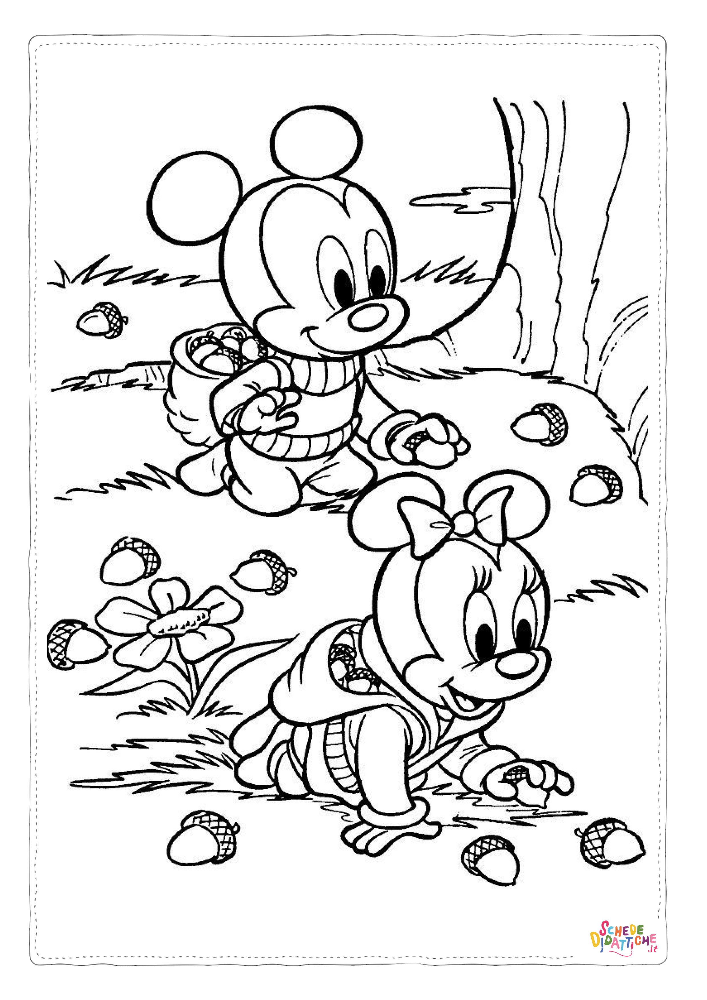 Disegno "Disegno di Minni e Topolino da stampare e colorare 51" Disegno di Minni e Topolino da stampare e colorare 51