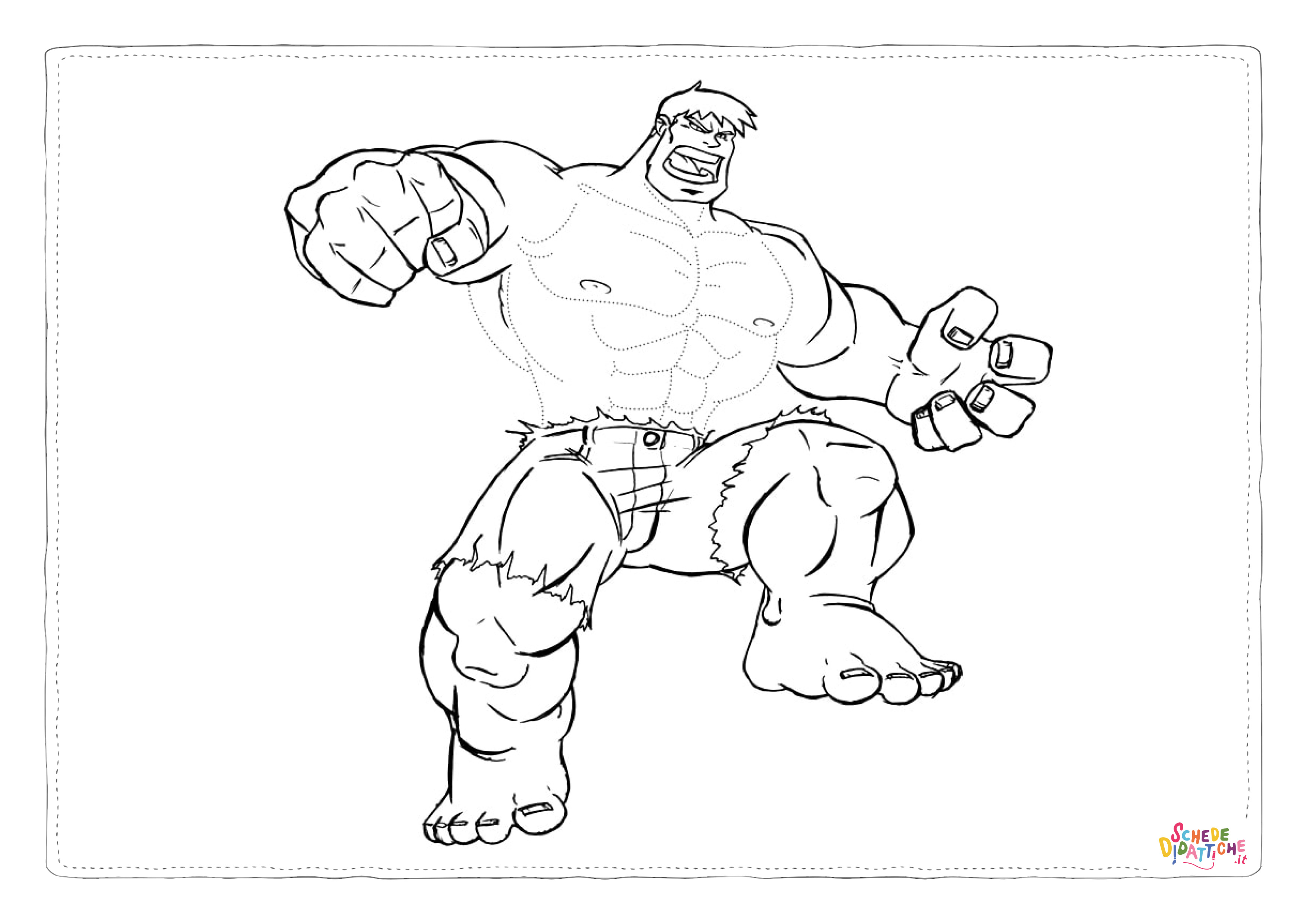 Disegno "Disegno di Hulk da stampare e colorare 113" Disegno di Hulk da stampare e colorare 113