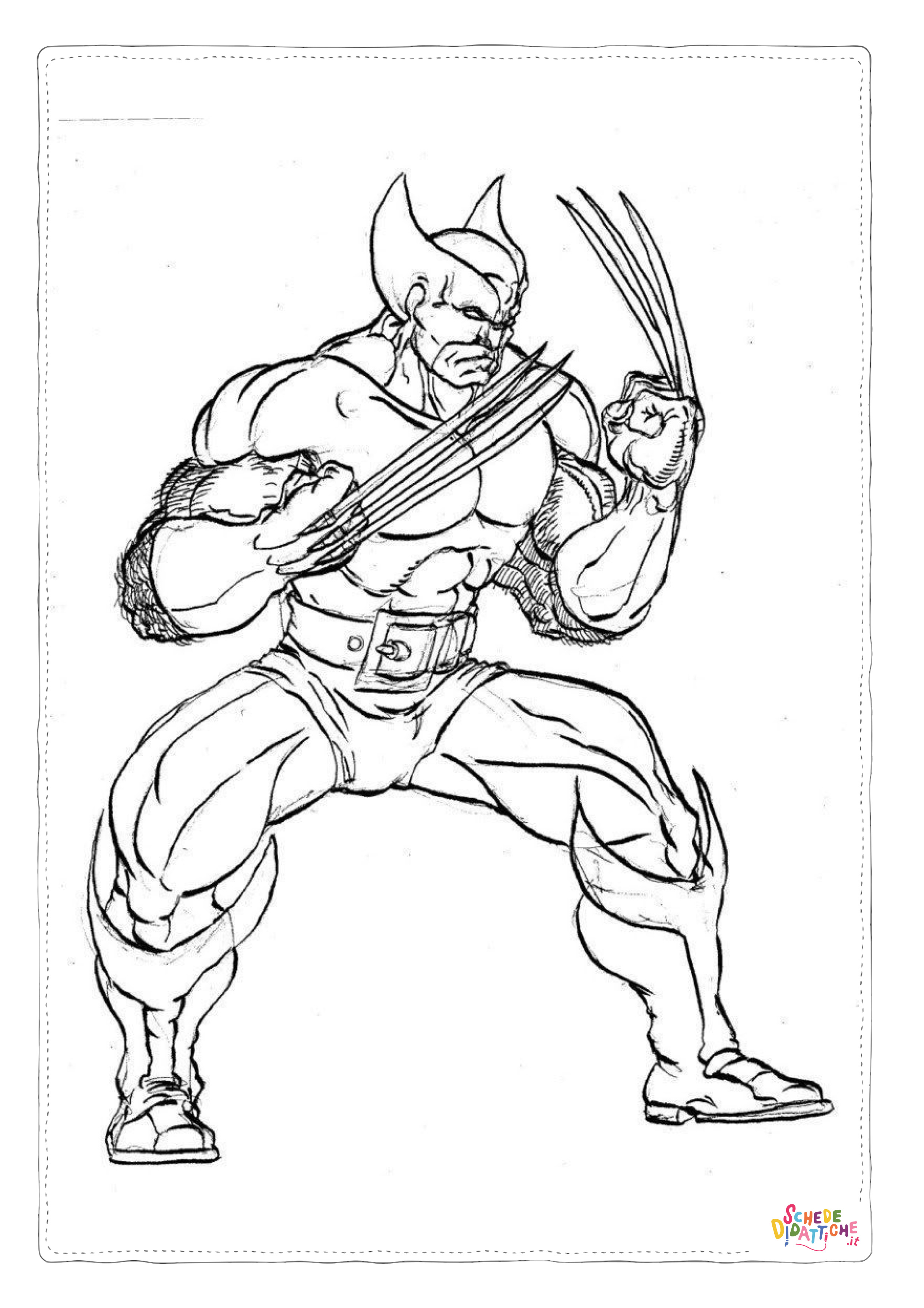 Disegno di Wolverine da stampare e colorare 10