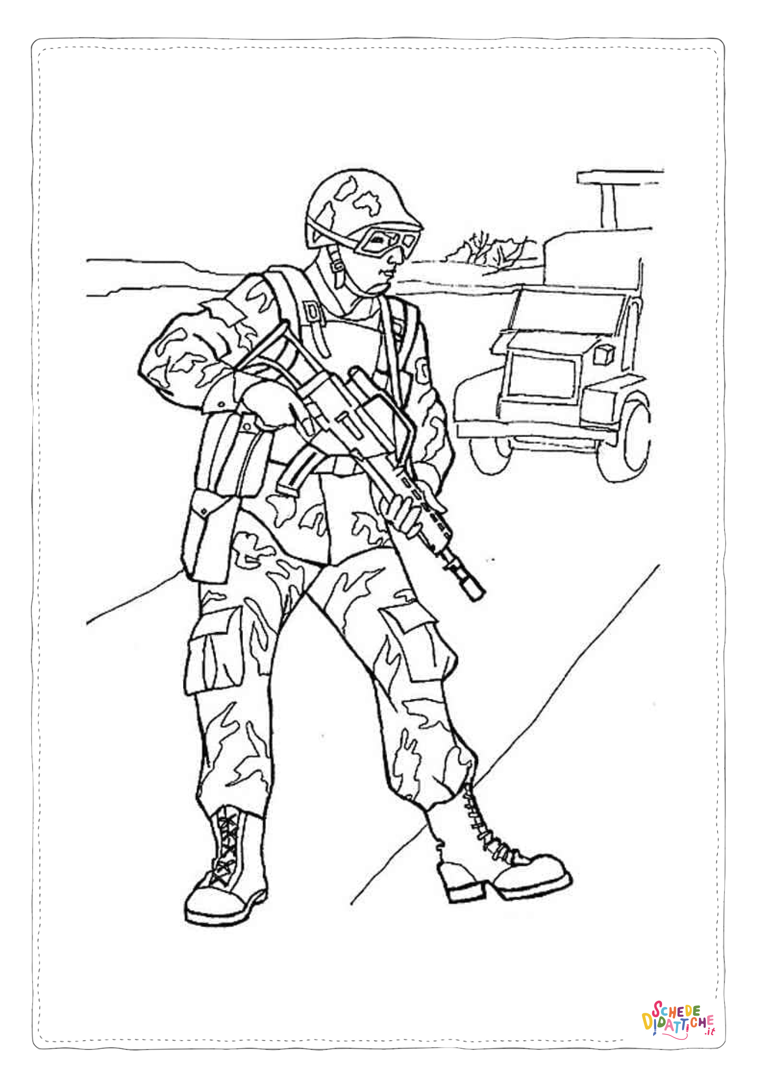 Disegno "Disegno di soldato da stampare e colorare 20" Disegno di soldato da stampare e colorare 20