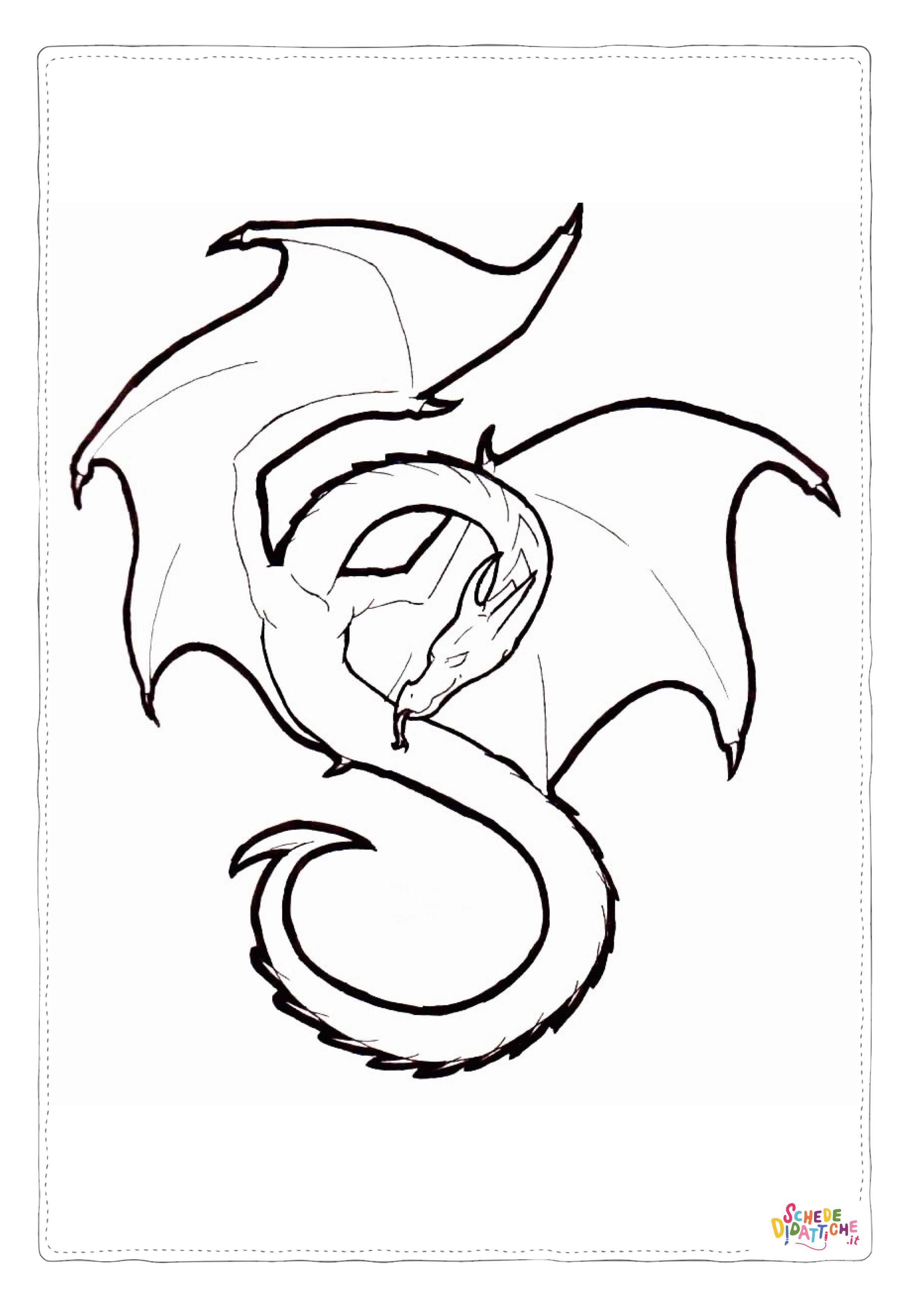 Disegno "Disegno di dragone da stampare e colorare 23" Disegno di dragone da stampare e colorare 23