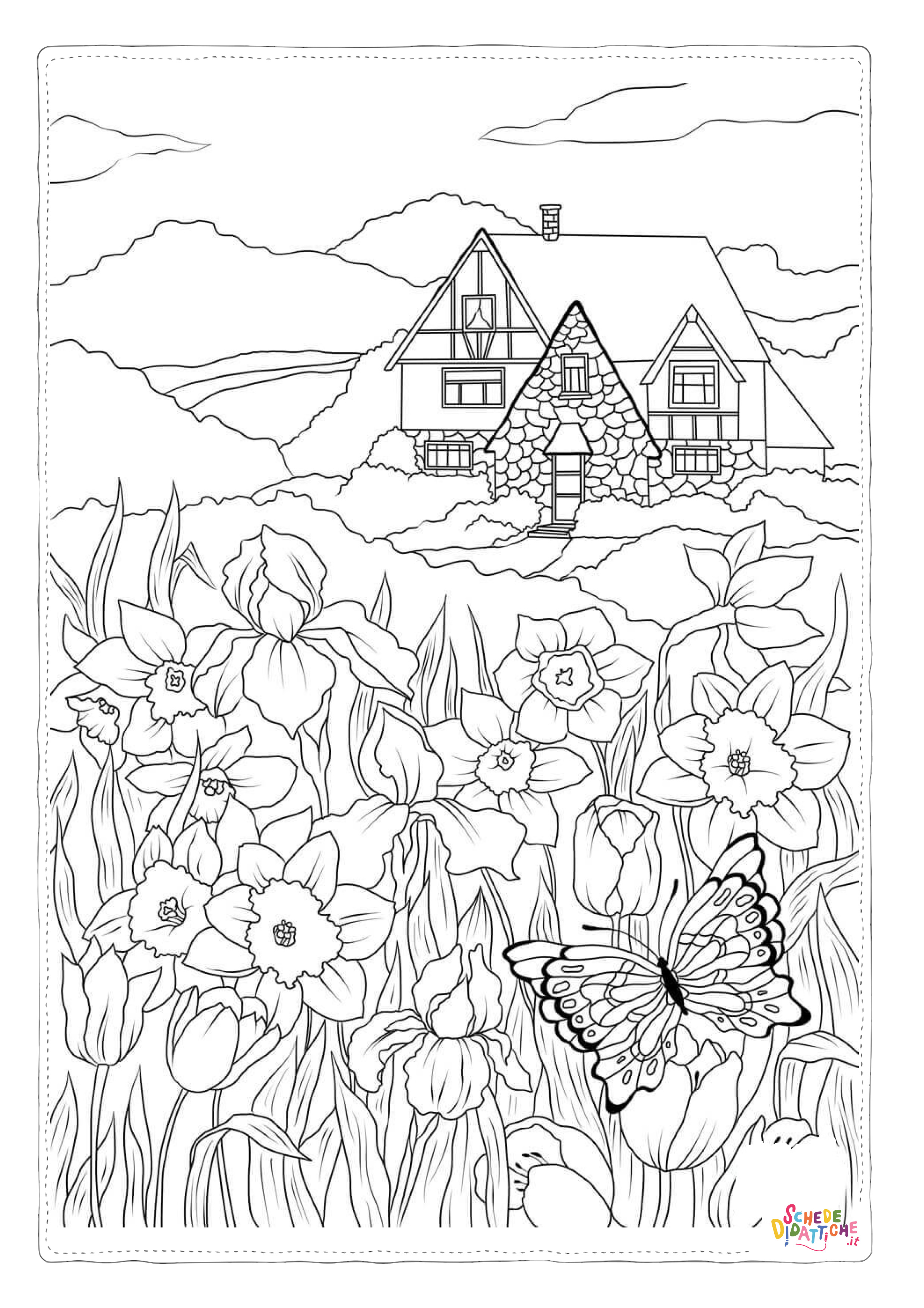 Disegno di paesaggio da stampare e colorare 93