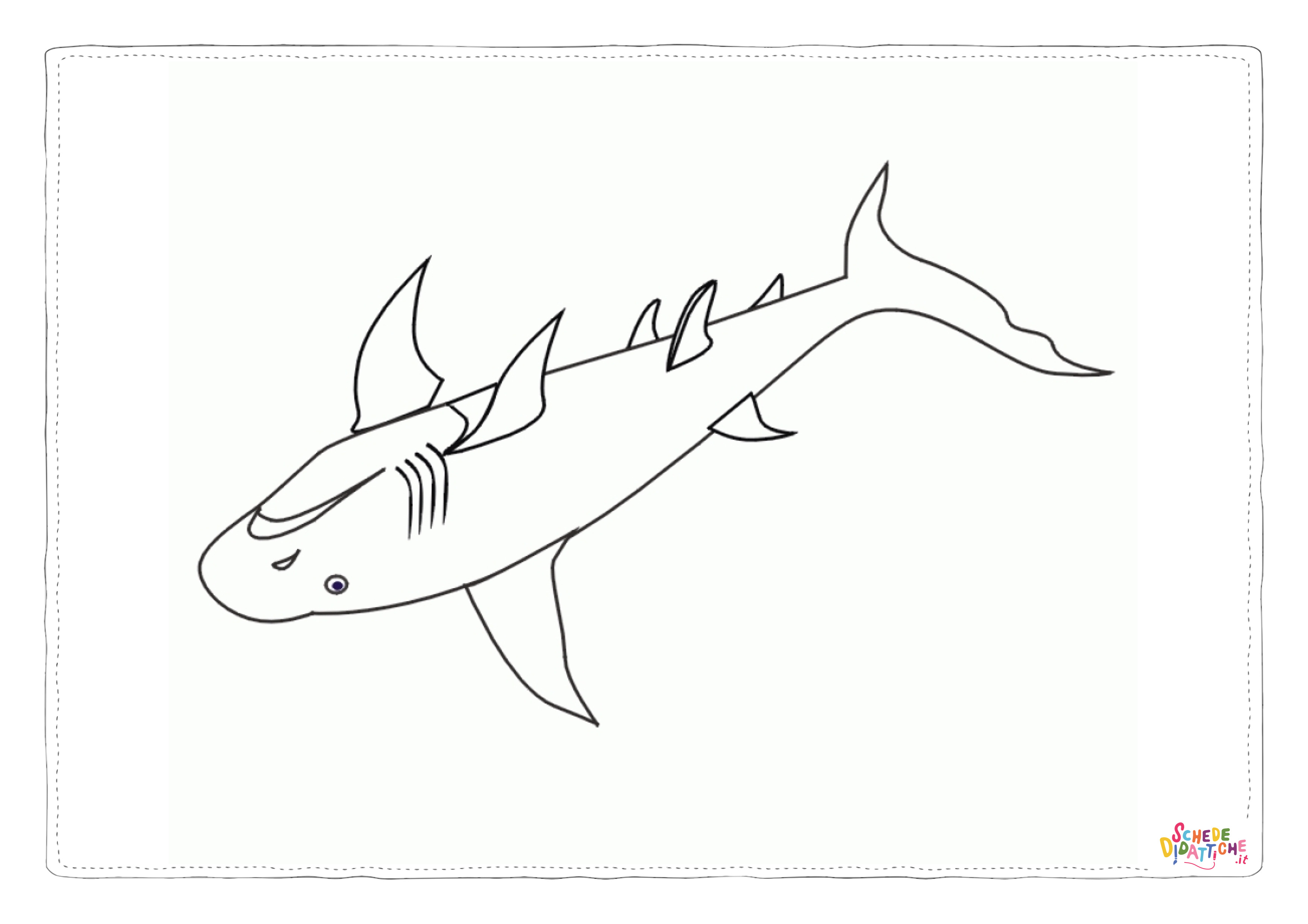 Disegno "Disegno di squalo da stampare e colorare 43" Disegno di squalo da stampare e colorare 43