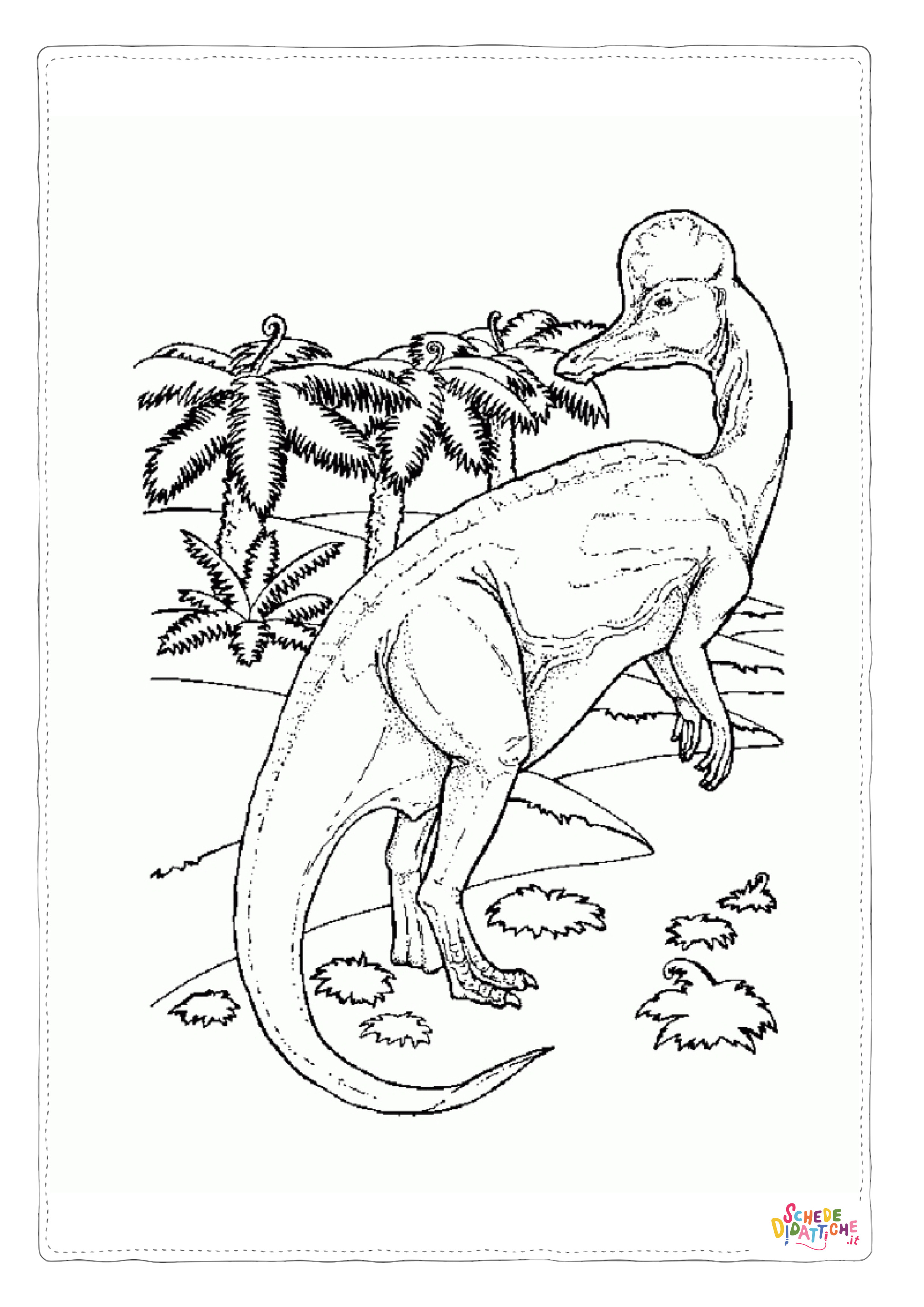 Disegno "Disegno di Parasaurolofo da stampare e colorare 2" Disegno di Parasaurolofo da stampare e colorare 2