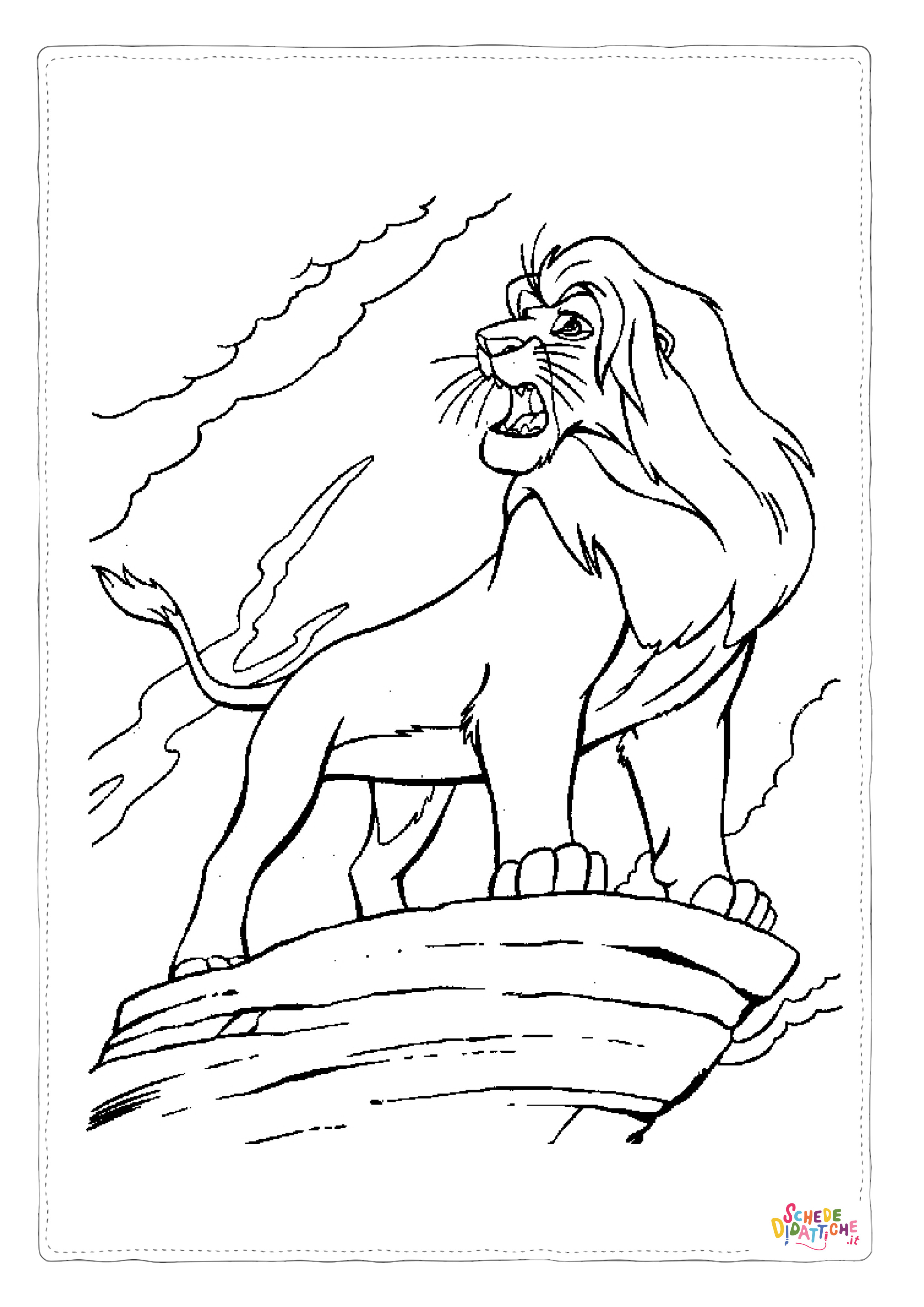 Disegno "Disegno di Re Leone da stampare e colorare 29" Disegno di Re Leone da stampare e colorare 29