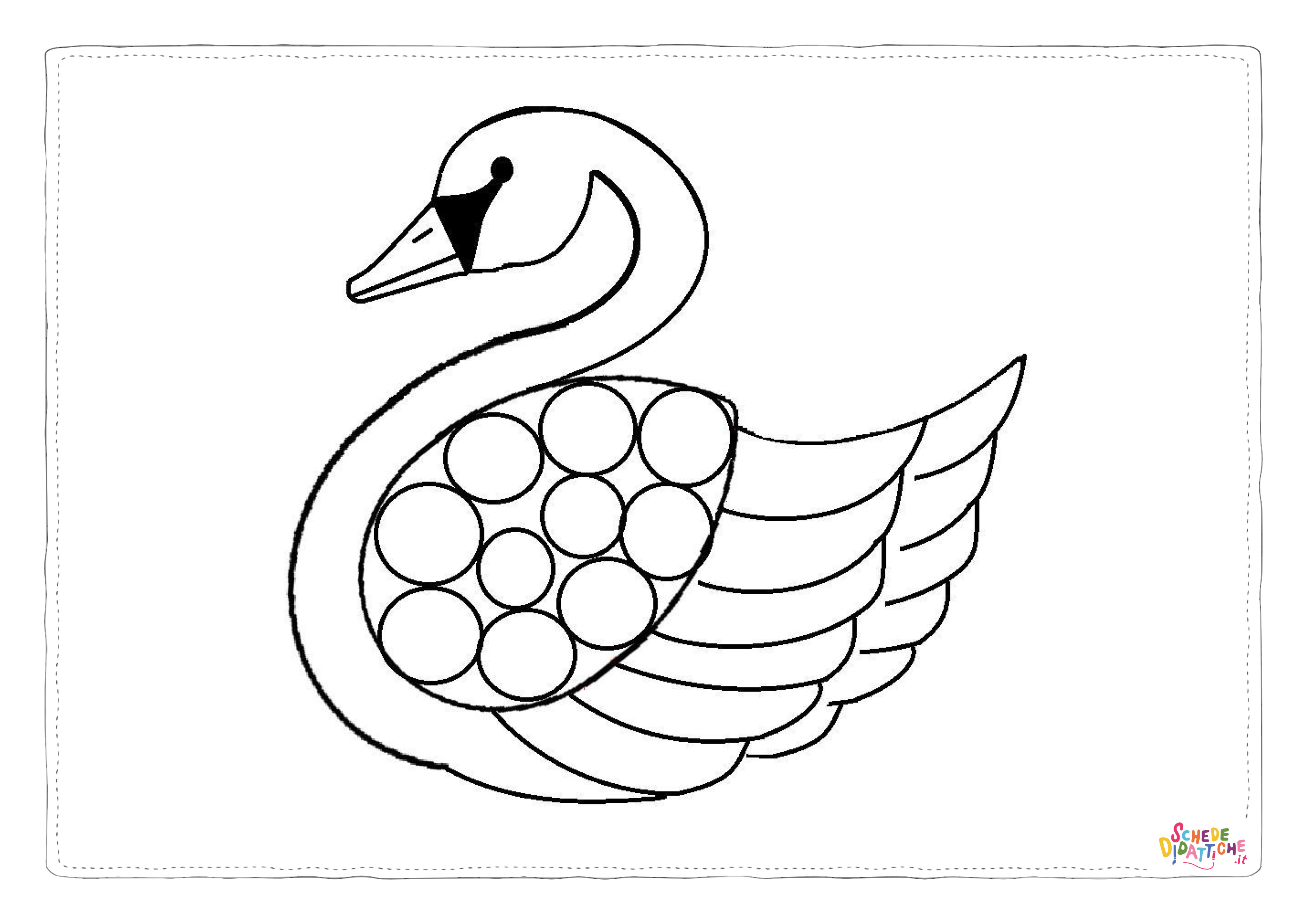 Disegno "Disegno di cigno da stampare e colorare 16" Disegno di cigno da stampare e colorare 16