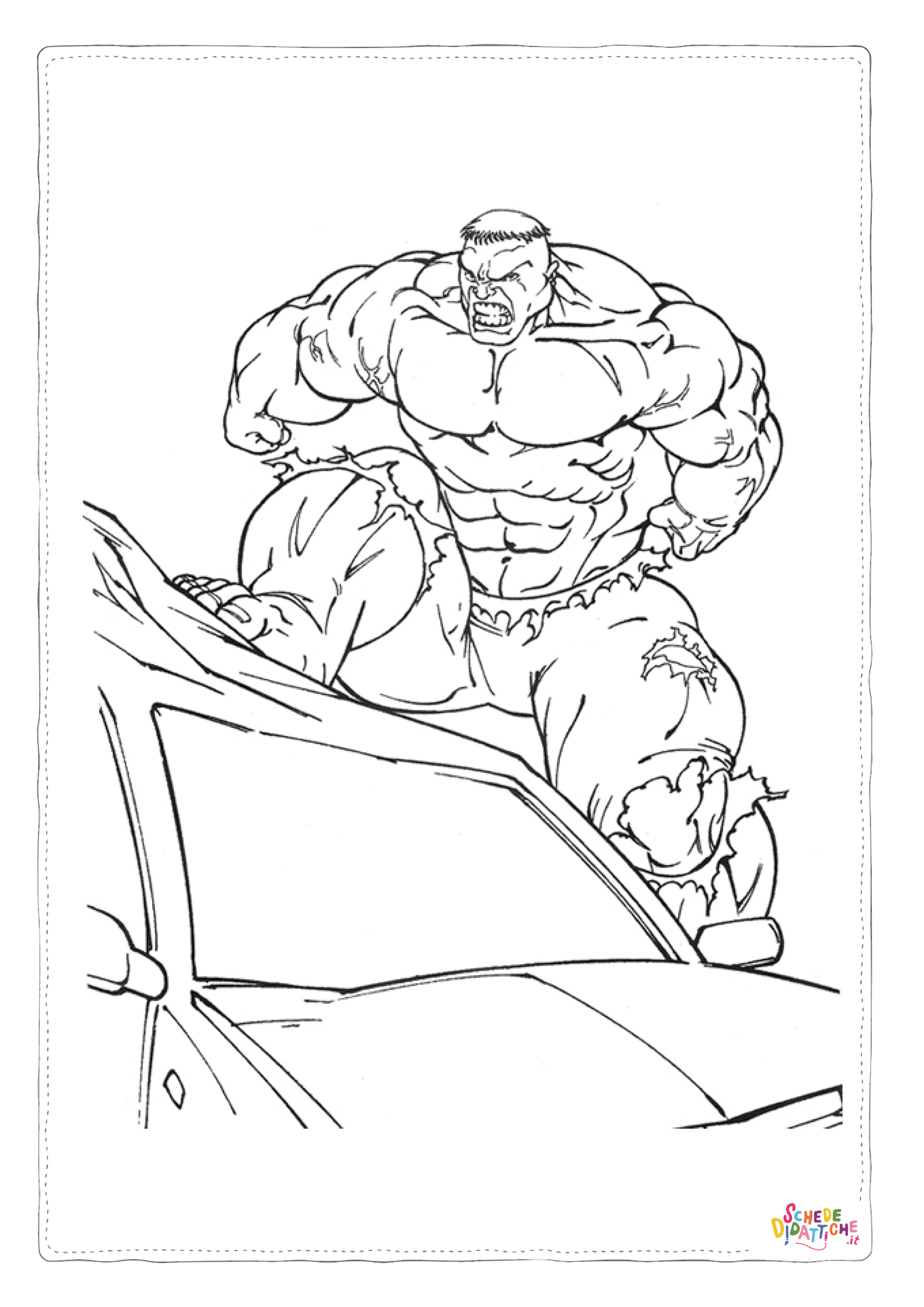 Disegno "Disegno di Hulk da stampare e colorare 3" Disegno di Hulk da stampare e colorare 3