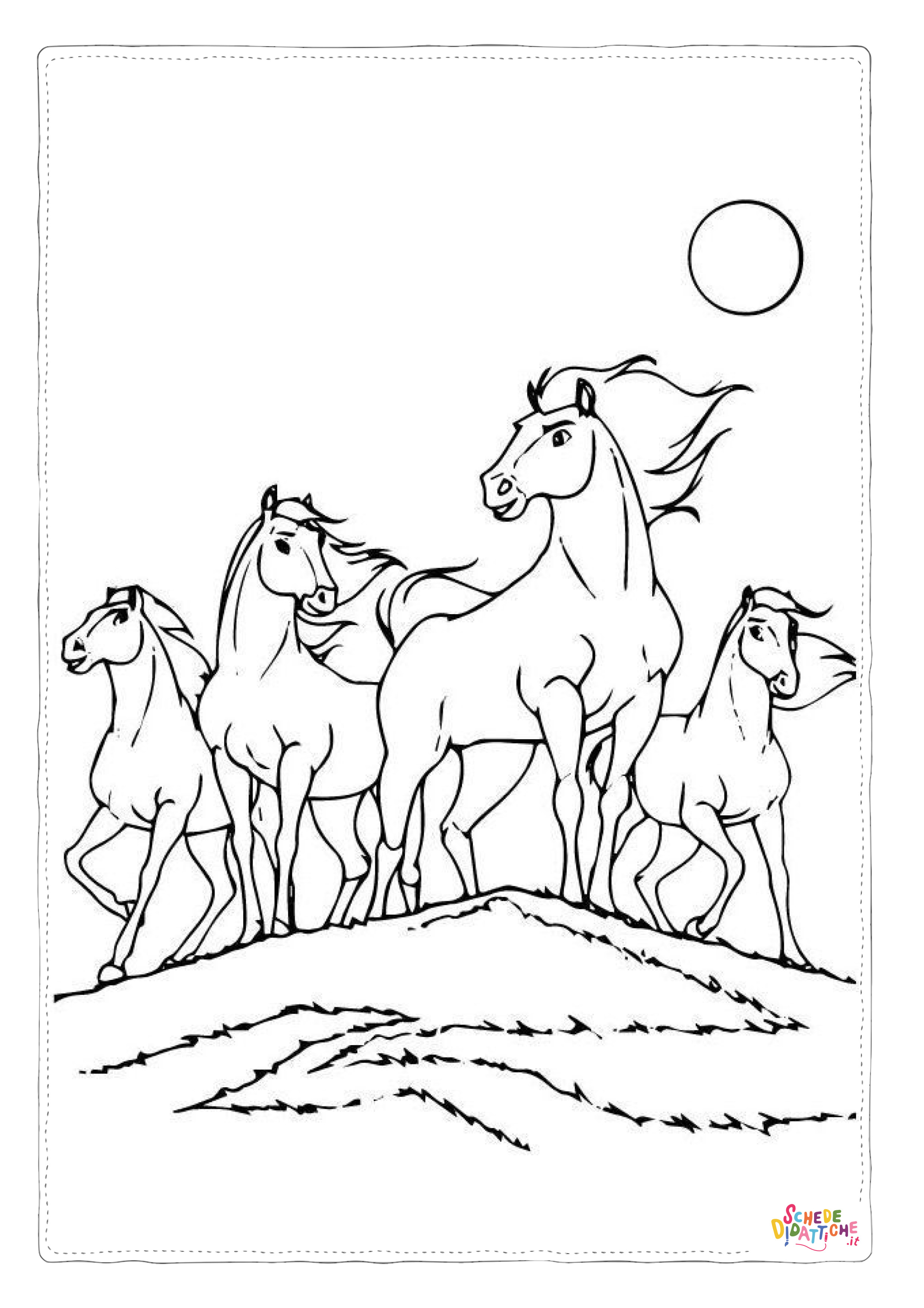 Disegno di cavallo da stampare e colorare 240