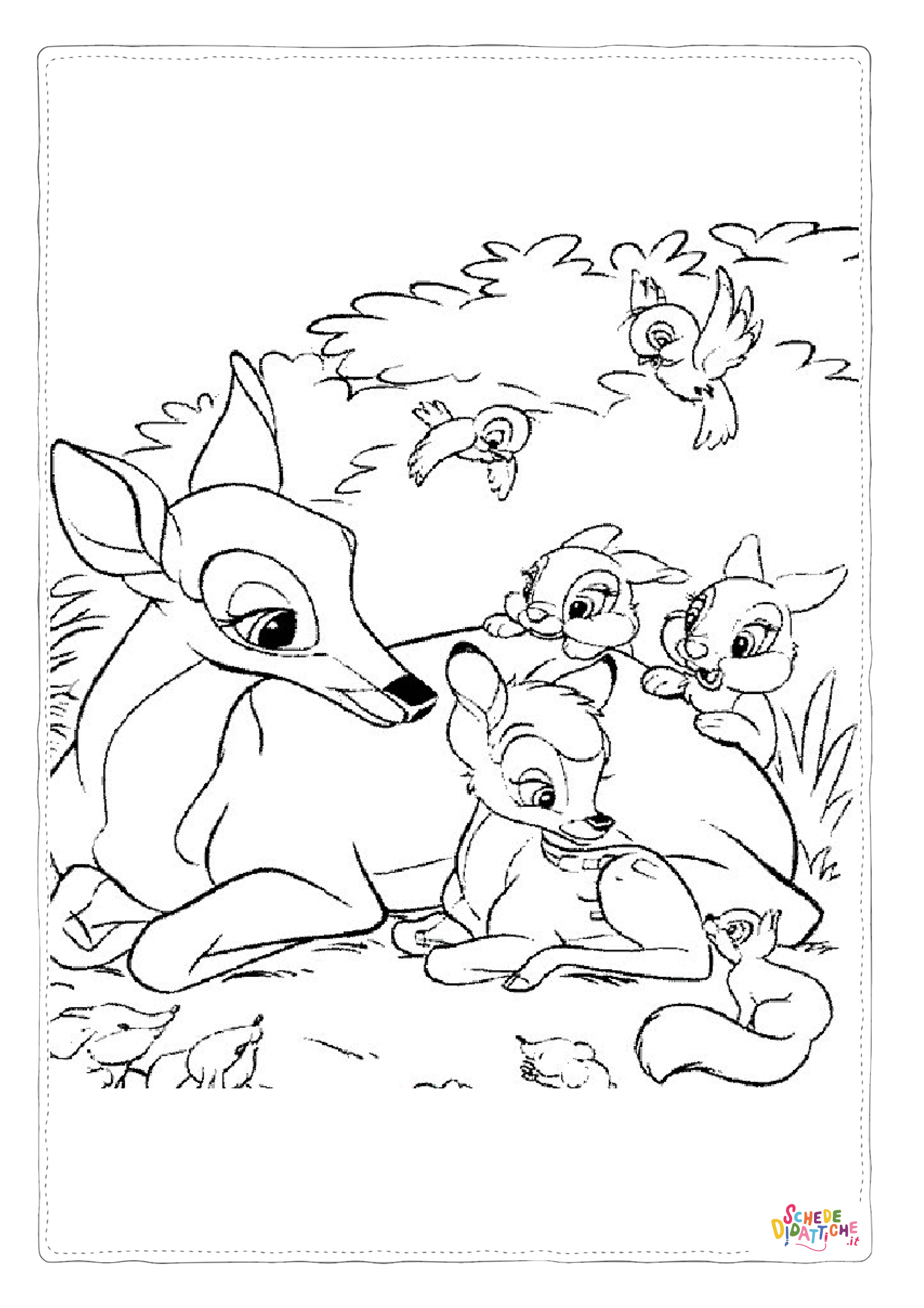 Disegno di Bambi da stampare e colorare 8