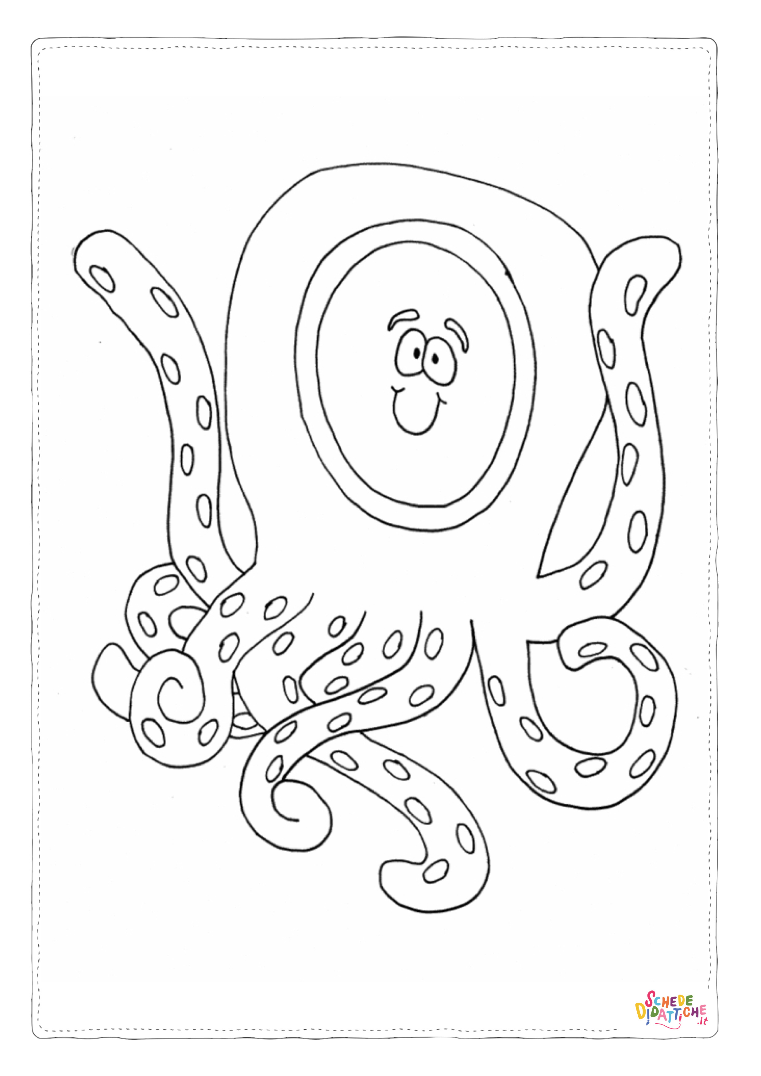 Disegno "Disegno di polpo da stampare e colorare 4" Disegno di polpo da stampare e colorare 4