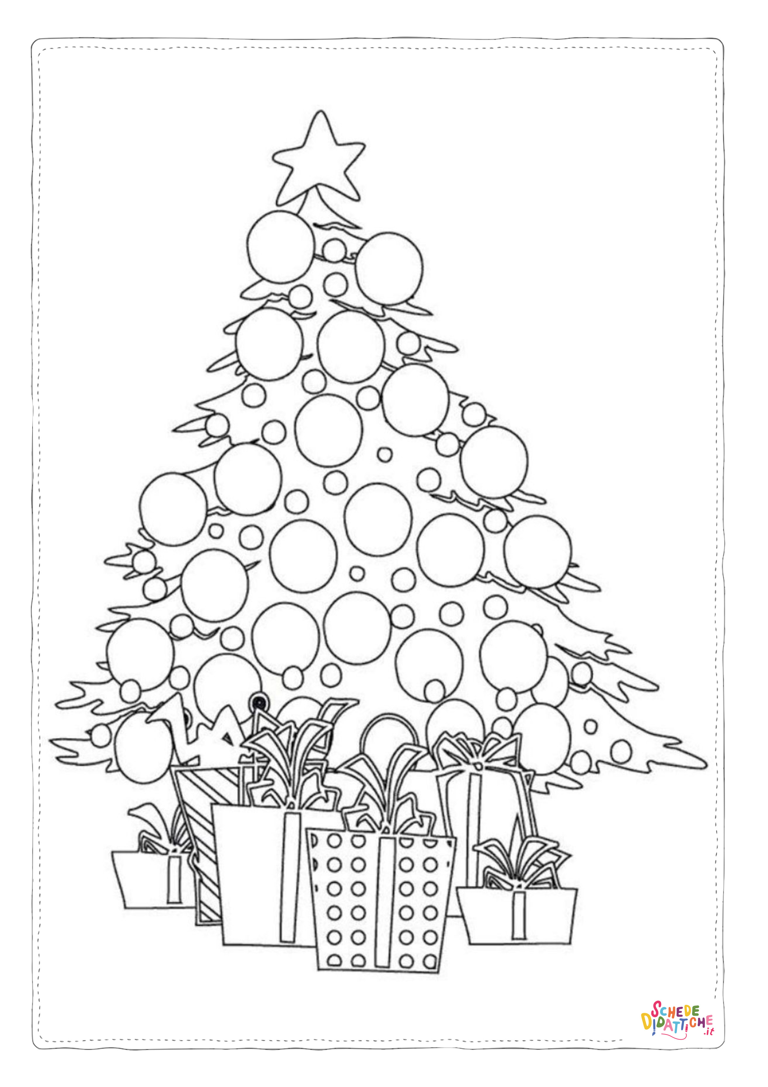 Disegno "Disegno di albero di Natale da stampare e colorare 212" Disegno di albero di Natale da stampare e colorare 212