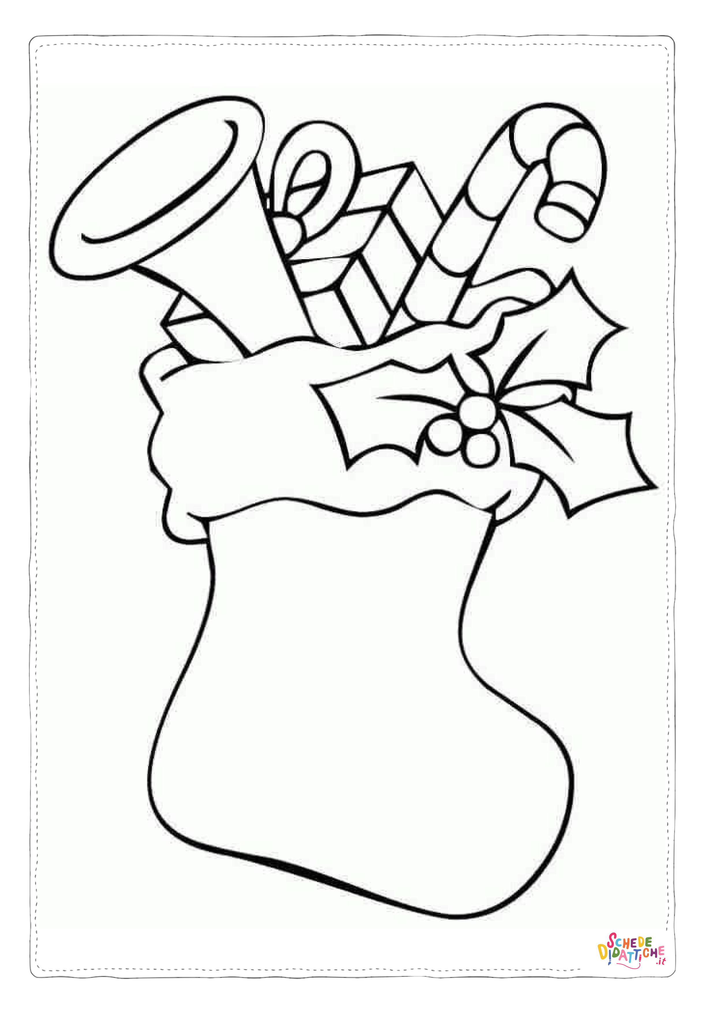 Disegno di calza di Natale da stampare e colorare 31