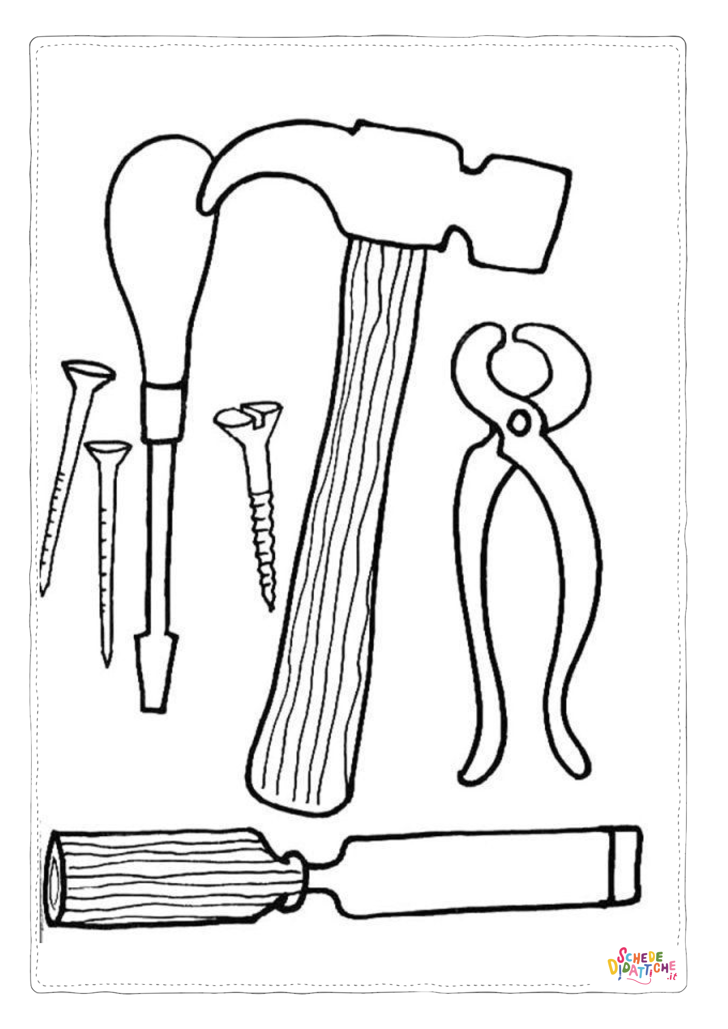 Disegno "Disegno di utensile da lavoro da stampare e colorare 9" Disegno di utensile da lavoro da stampare e colorare 9