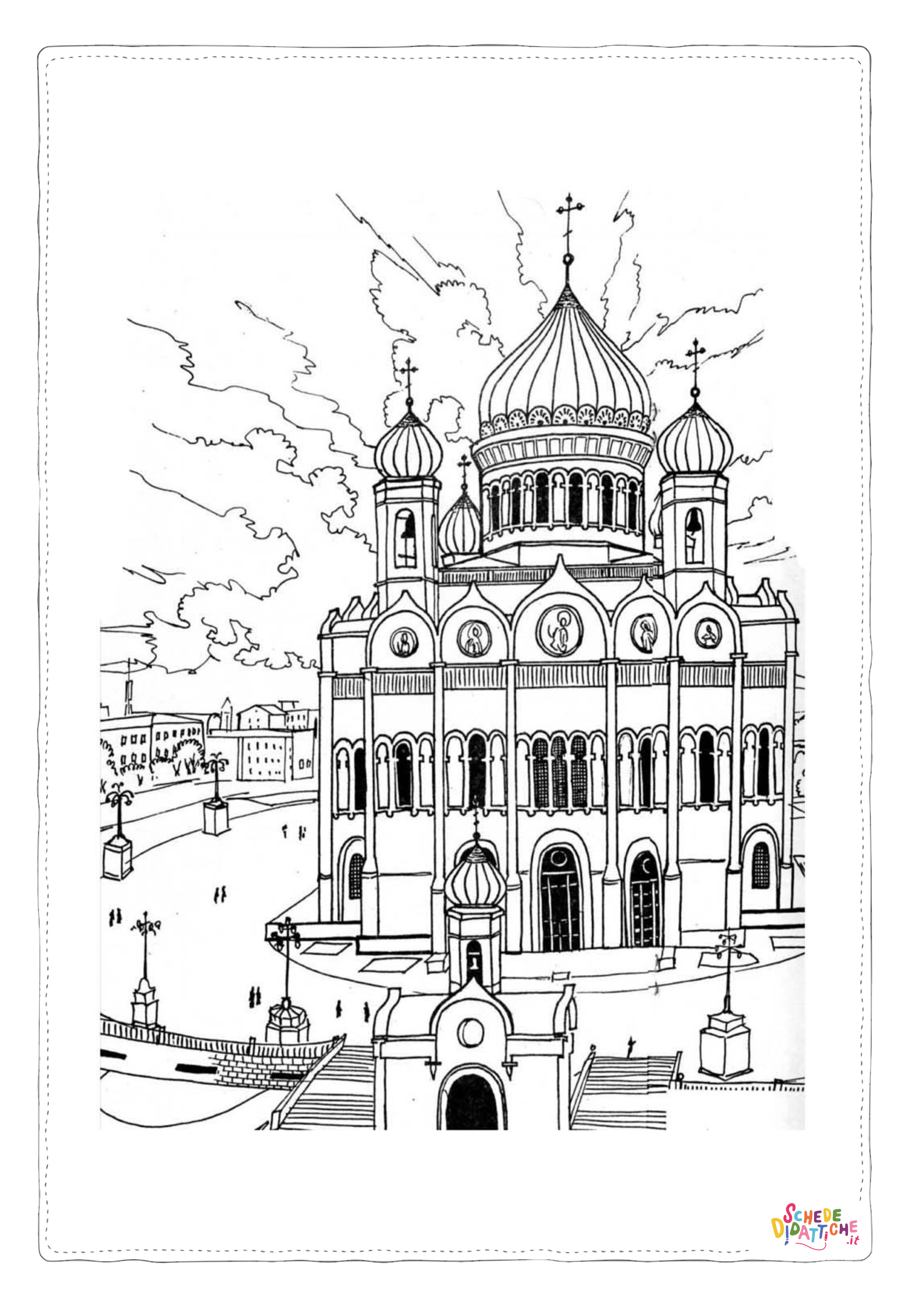 Disegno di monumento famoso da stampare e colorare 18