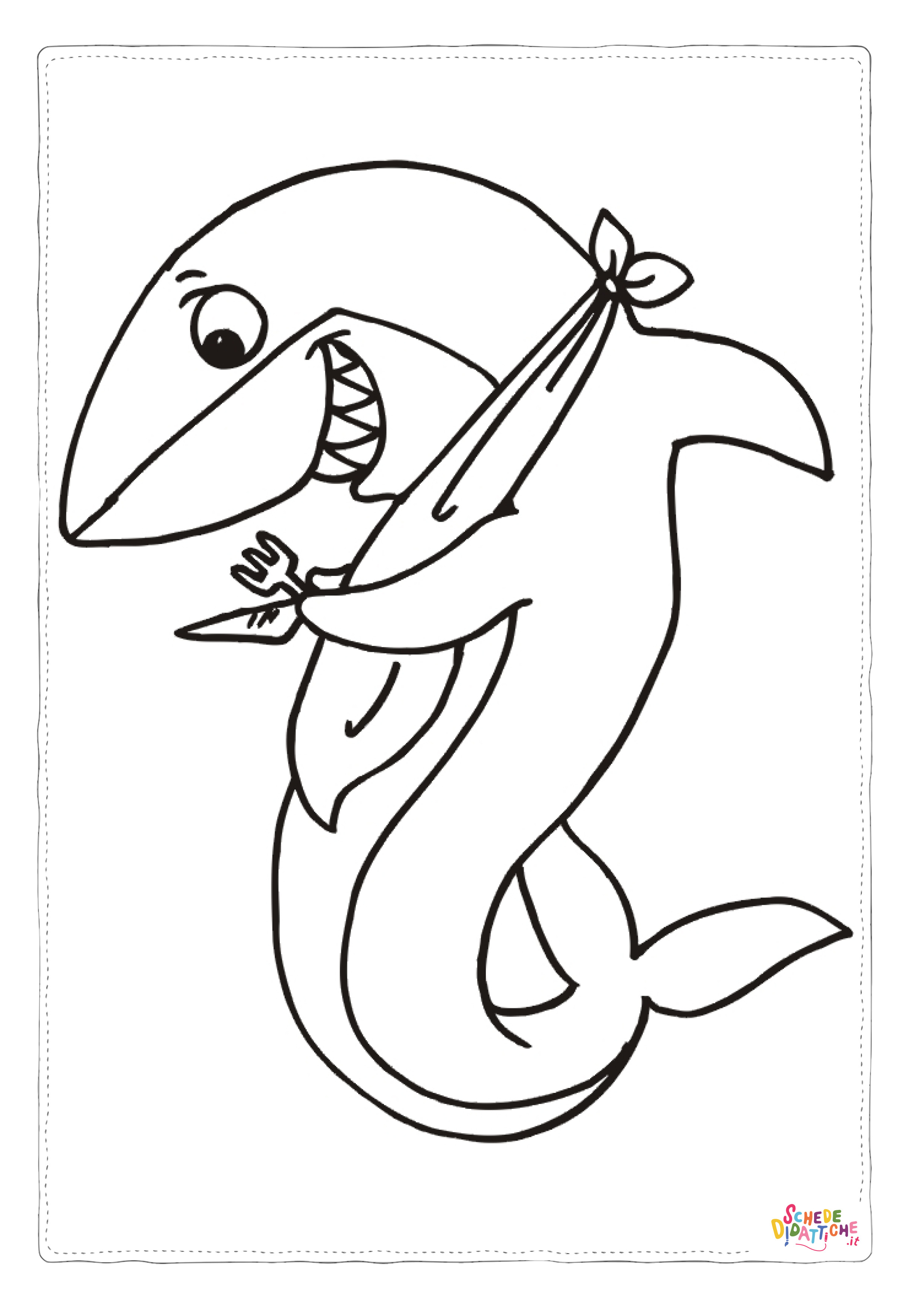 Disegno "Disegno di squalo da stampare e colorare 3" Disegno di squalo da stampare e colorare 3