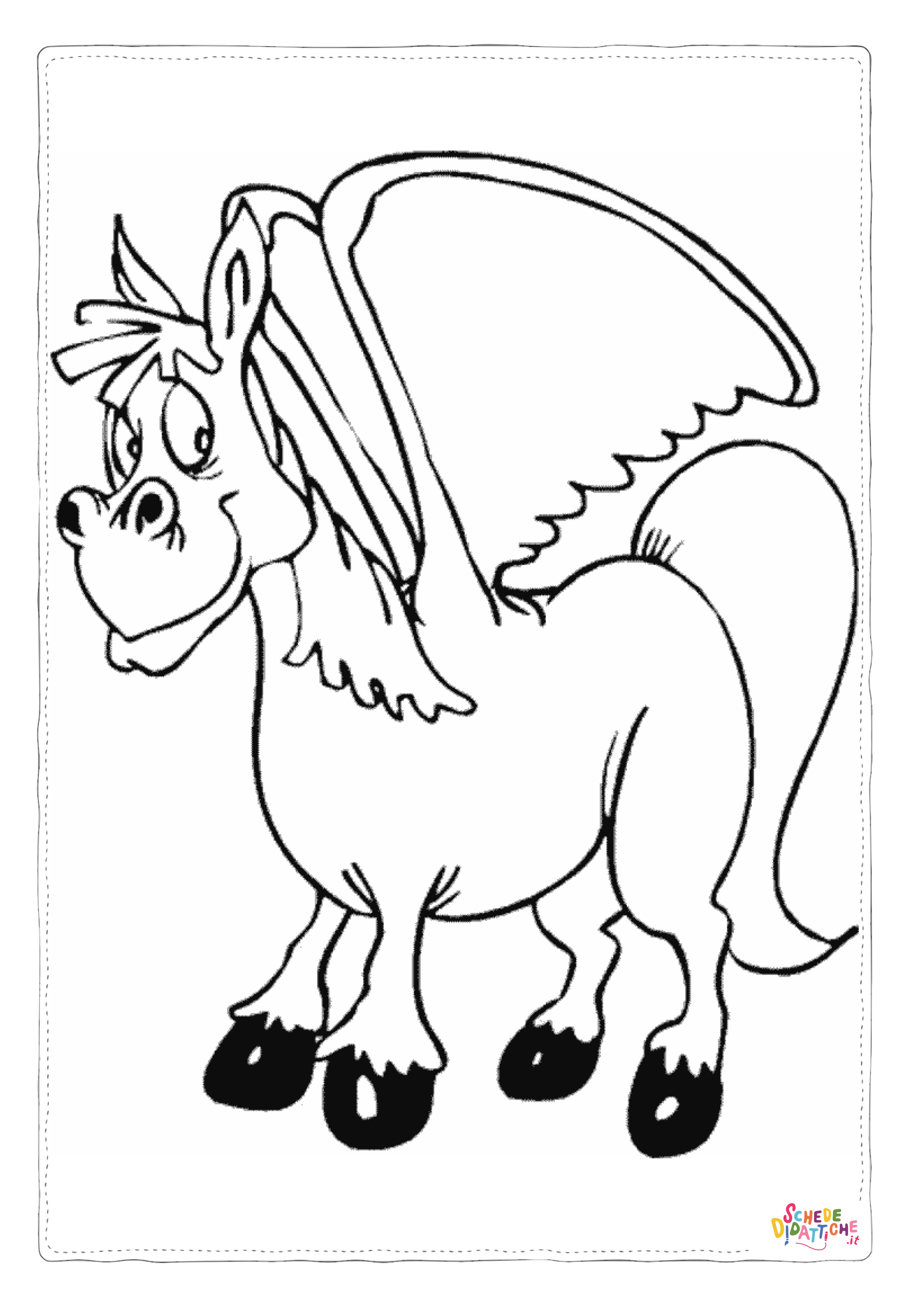 Disegno "Disegno di cavallo alato da stampare e colorare 16" Disegno di cavallo alato da stampare e colorare 16