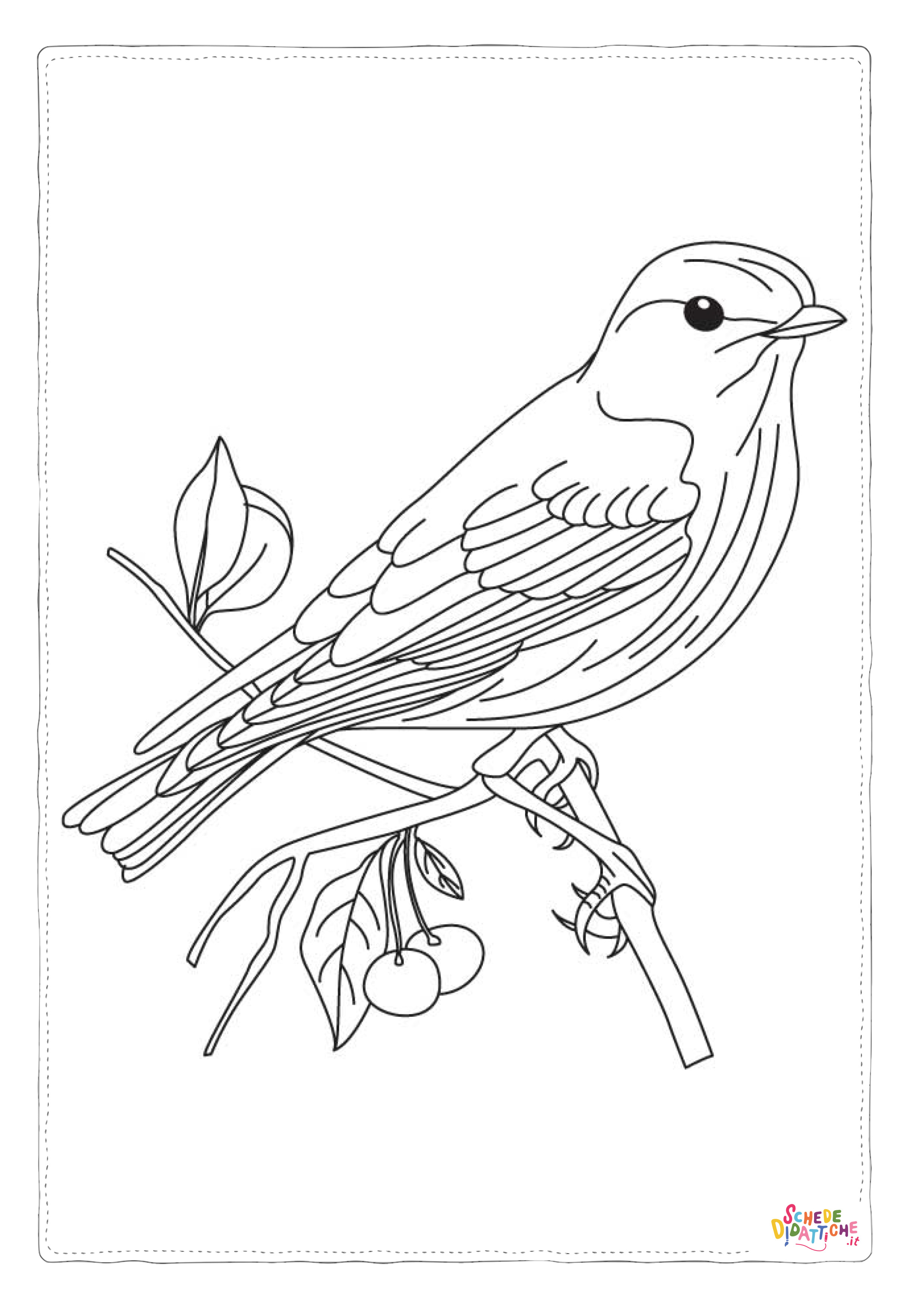 Disegno "Disegno di passero da stampare e colorare 68" Disegno di passero da stampare e colorare 68