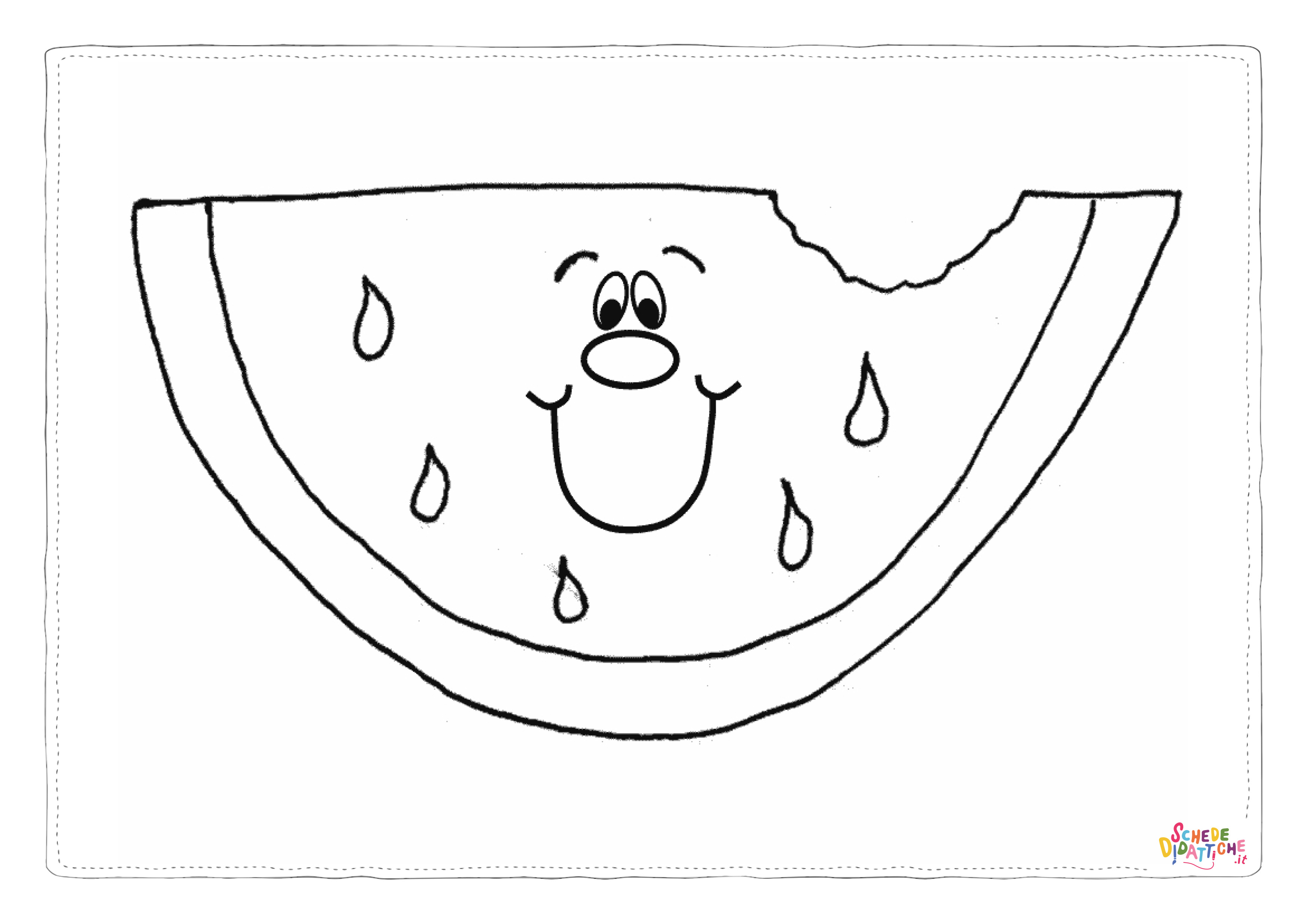 Disegno "Disegno di anguria da stampare e colorare 11" Disegno di anguria da stampare e colorare 11