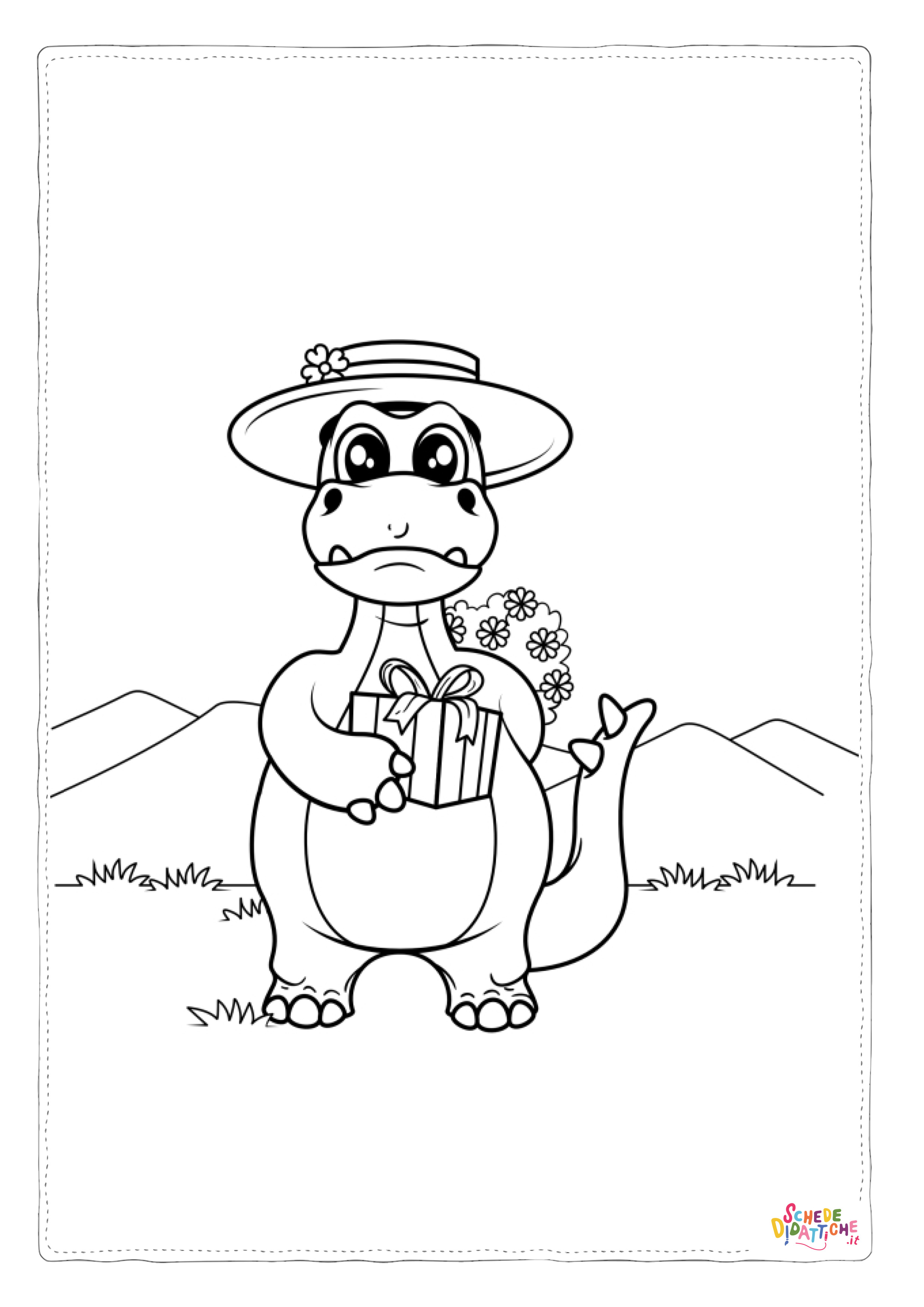 Disegno "Disegno di Dino da stampare e colorare 5" Disegno di Dino da stampare e colorare 5
