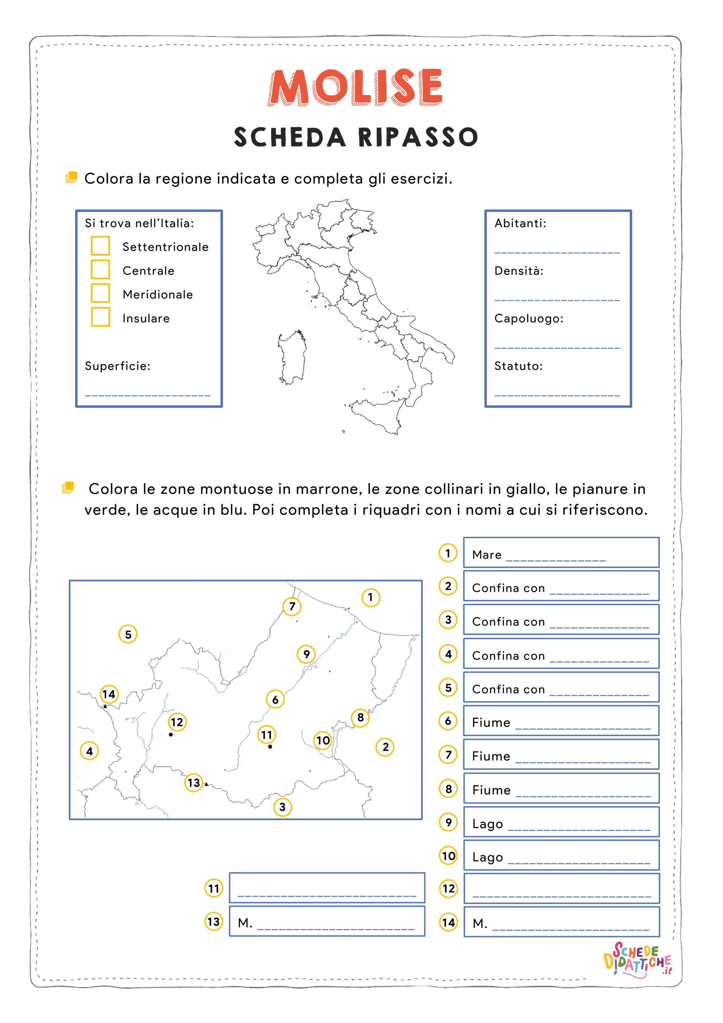 Disegno "Scheda ripasso - Molise" Scheda ripasso - Molise